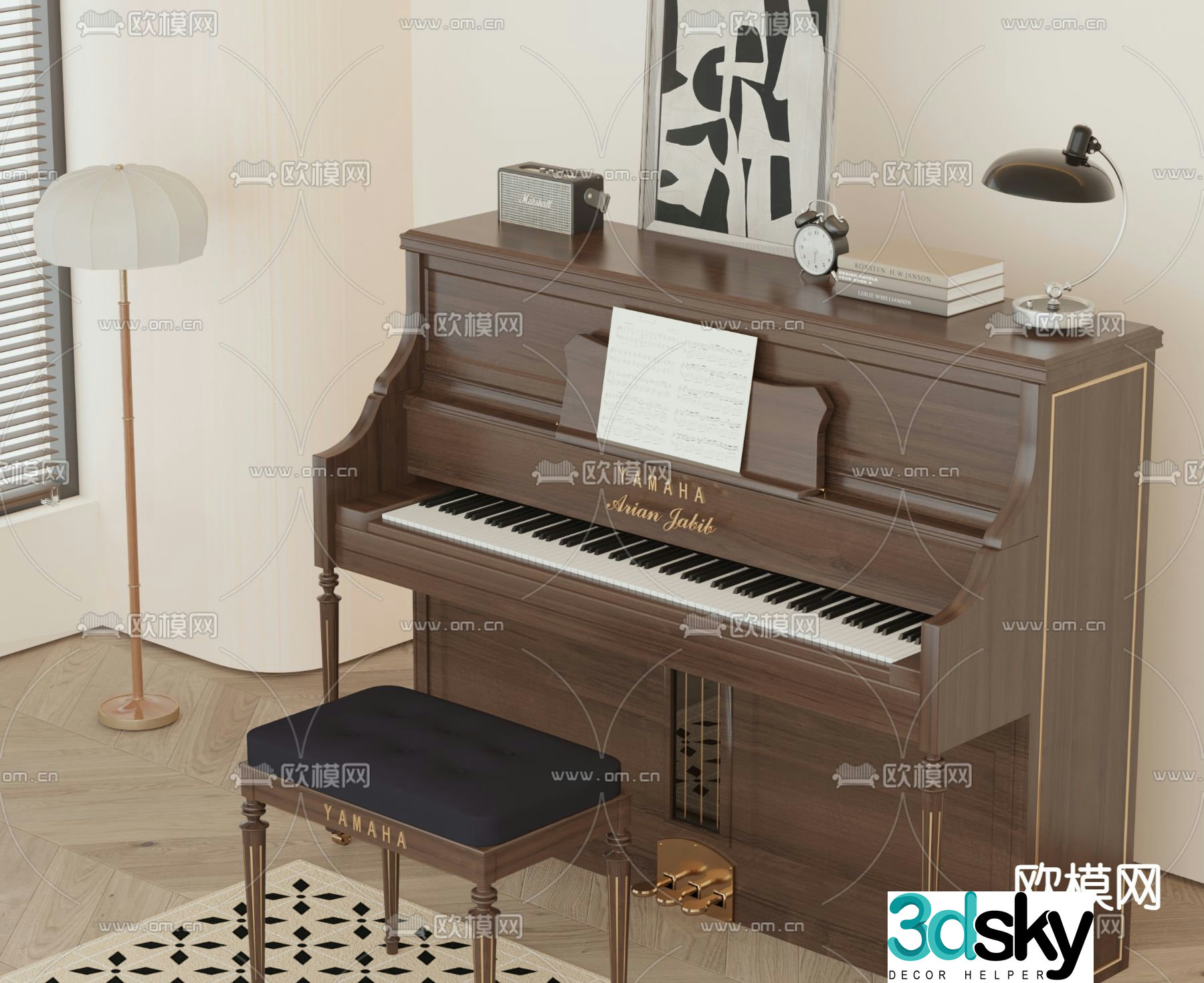 French piano 3d model