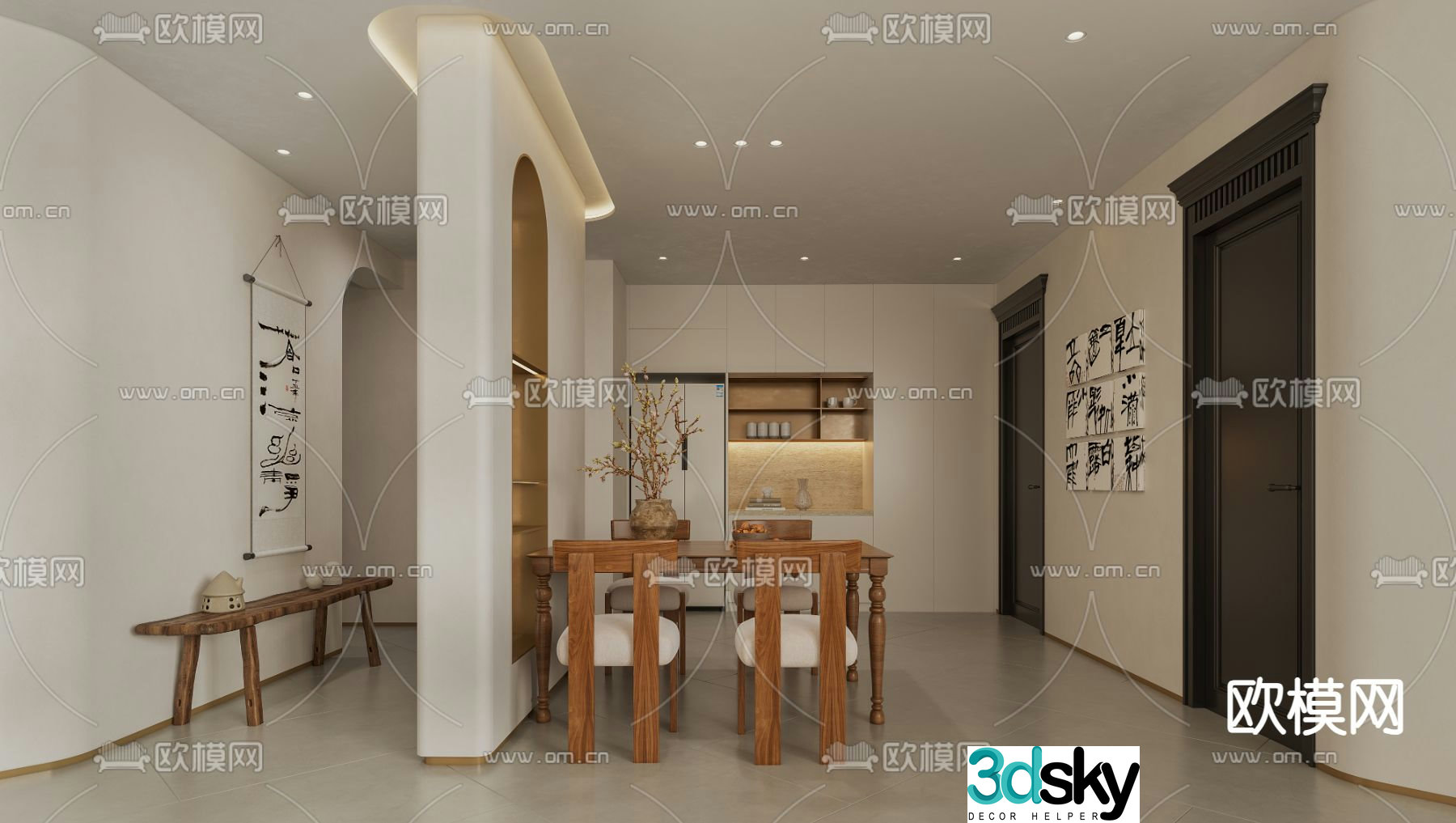 3D model of medieval restaurant