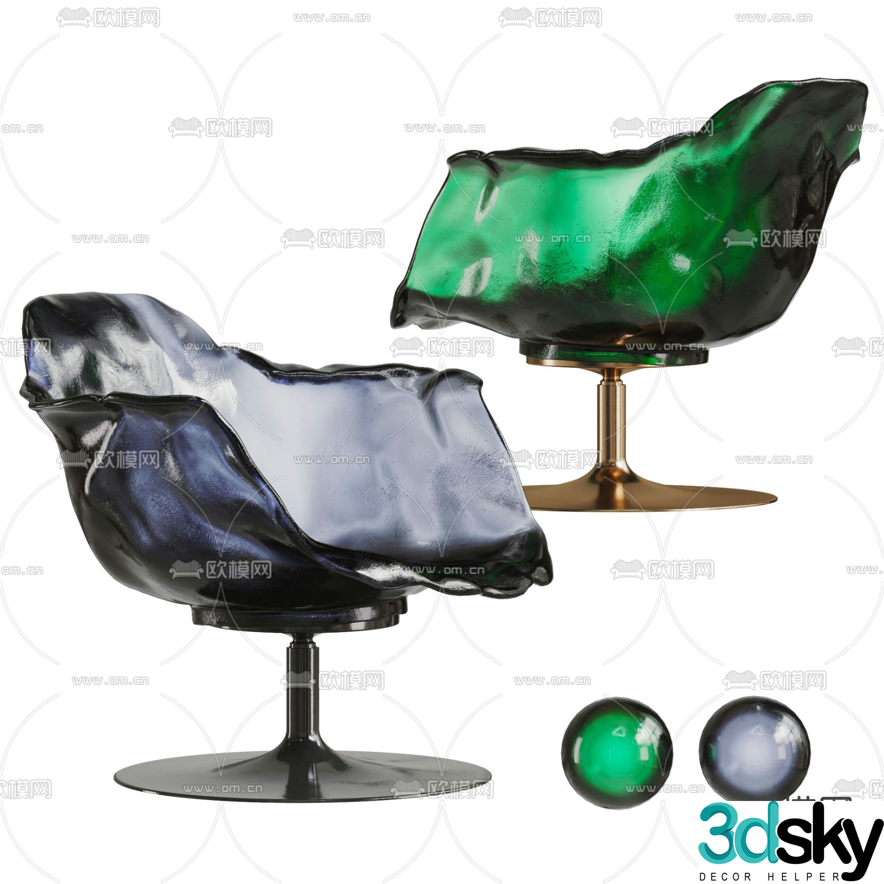 EDRA acrylic chair leisure chair petal chair 3d model