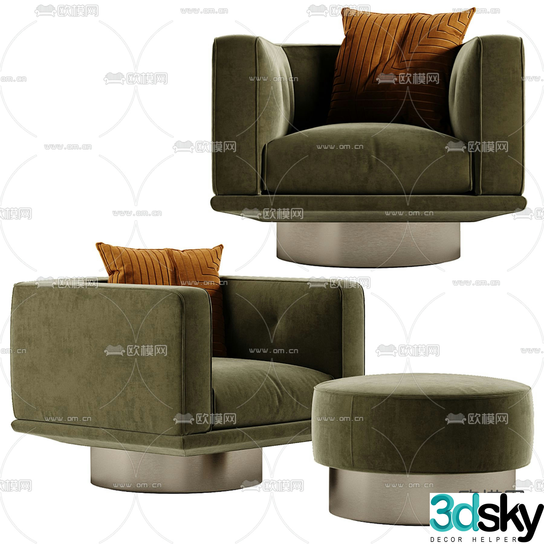 Single sofa leisure sofa 3d model