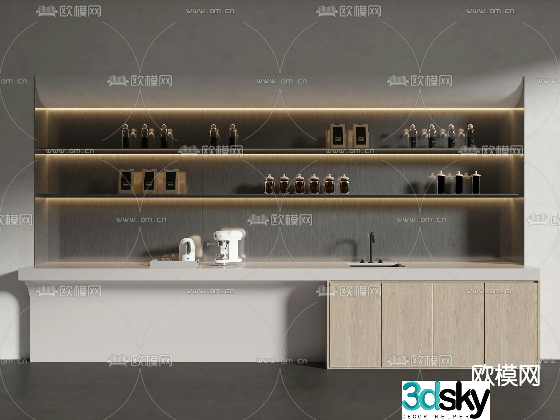 Water bar decorative stand 3d model