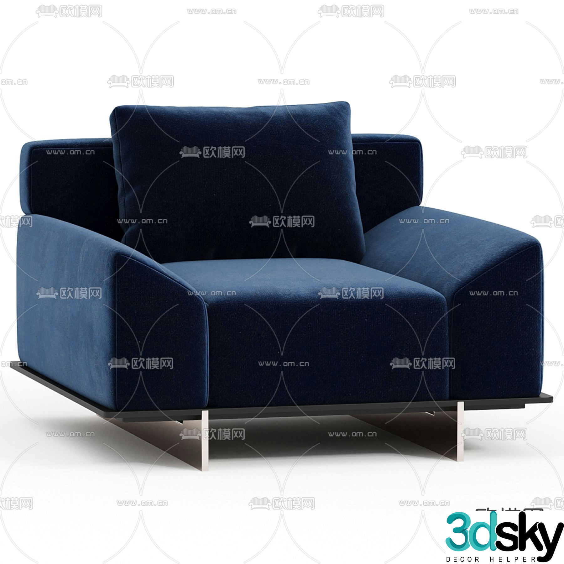 Castelli single sofa 3d model