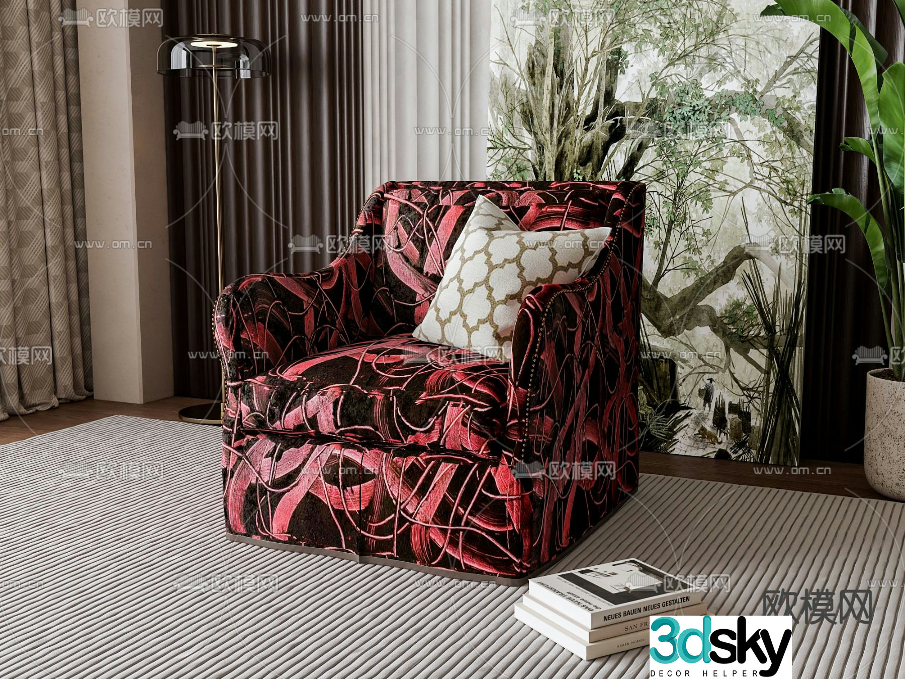 Single sofa leisure sofa 3d model