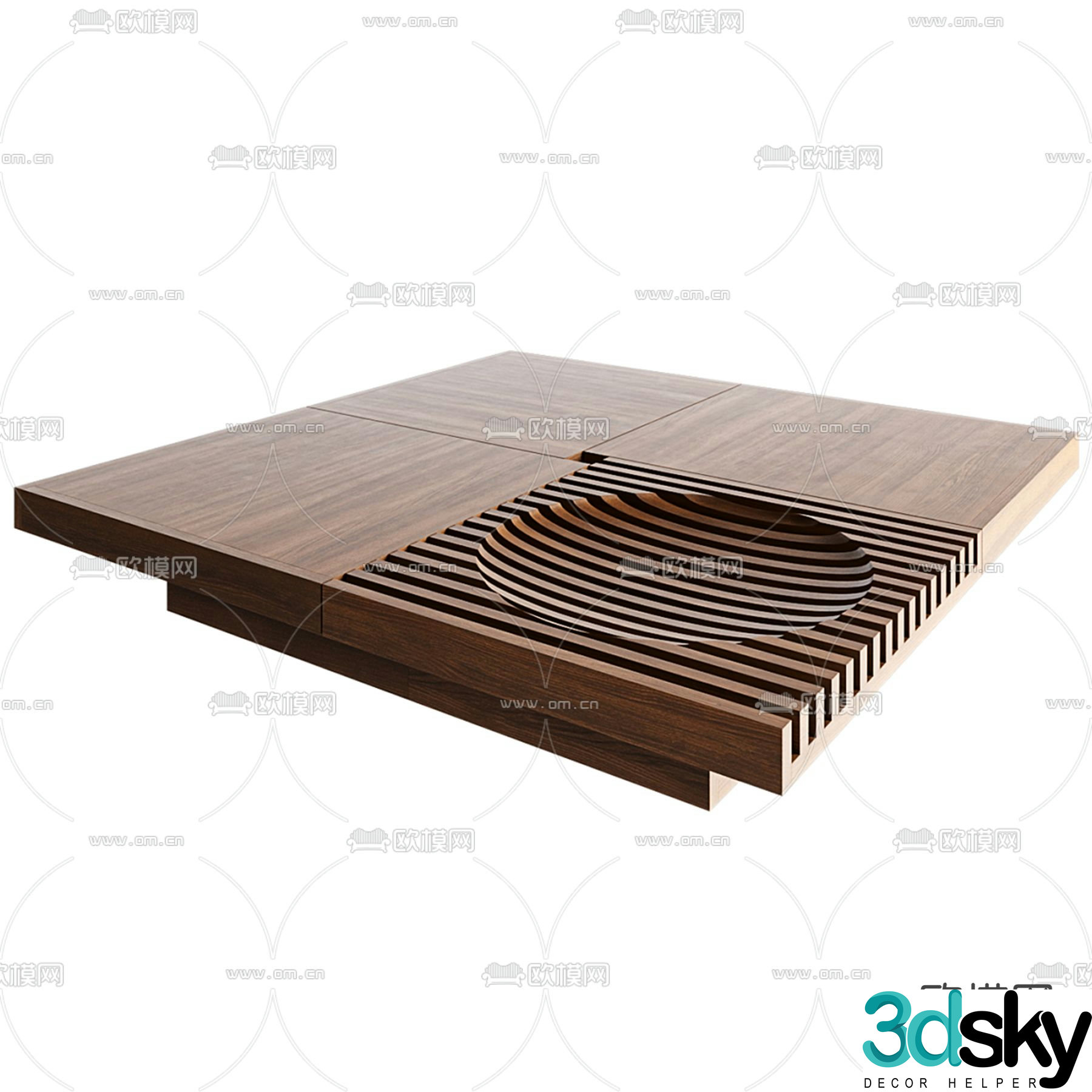 New Chinese style coffee table log coffee table 3d model