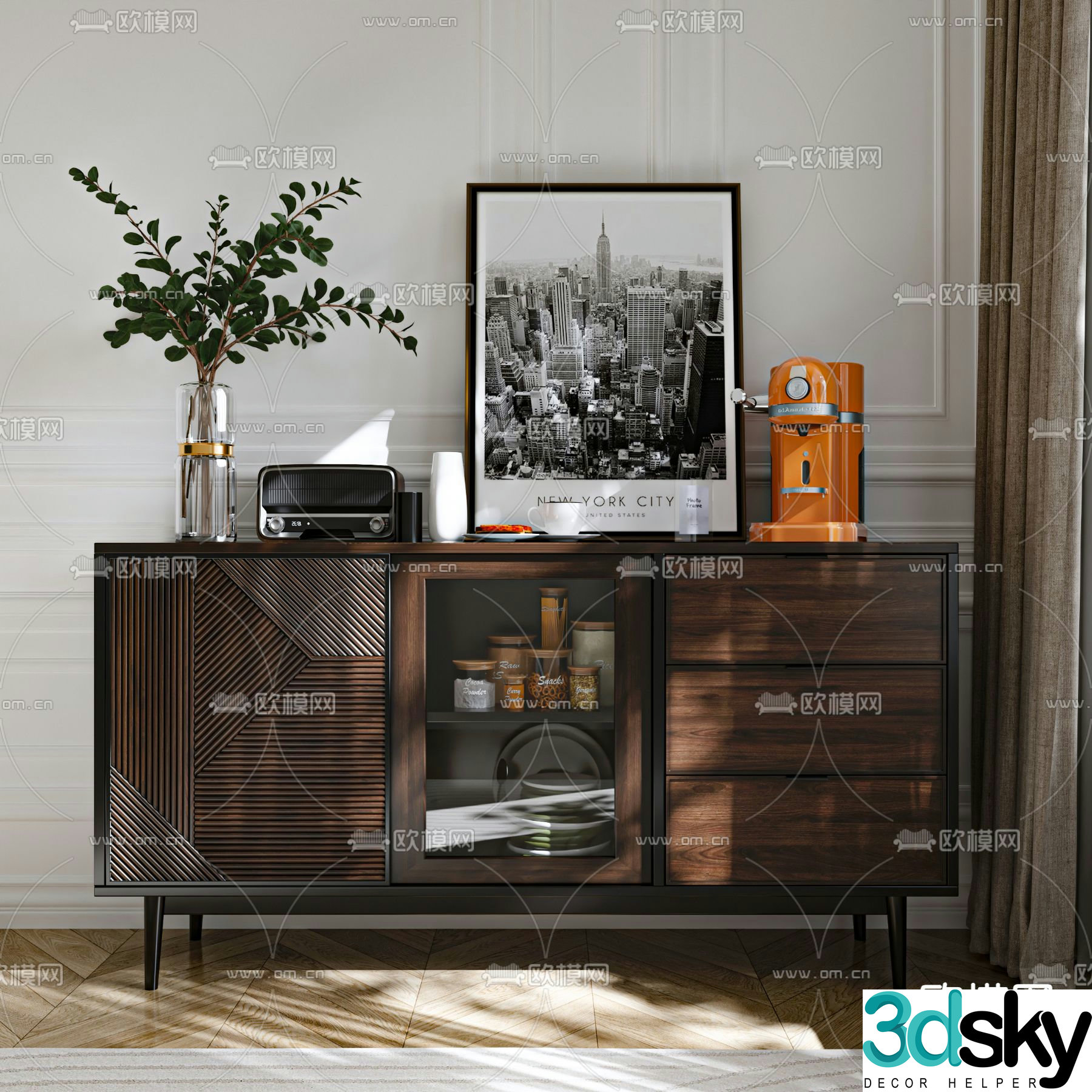 Modern sideboard 3d model