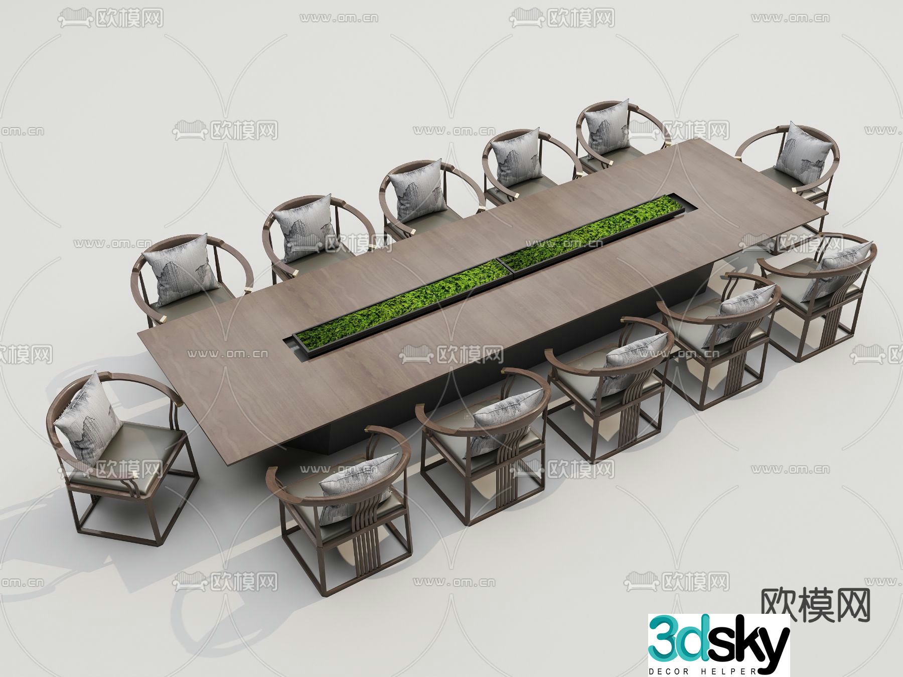 New Chinese style conference table conference table 3d model