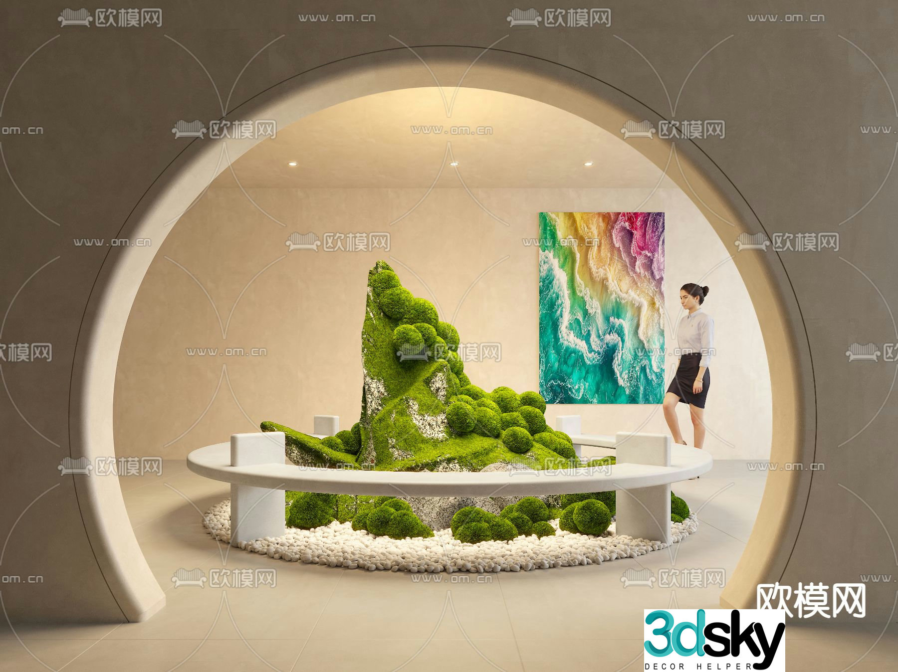 Indoor landscape plant landscaping 3d model