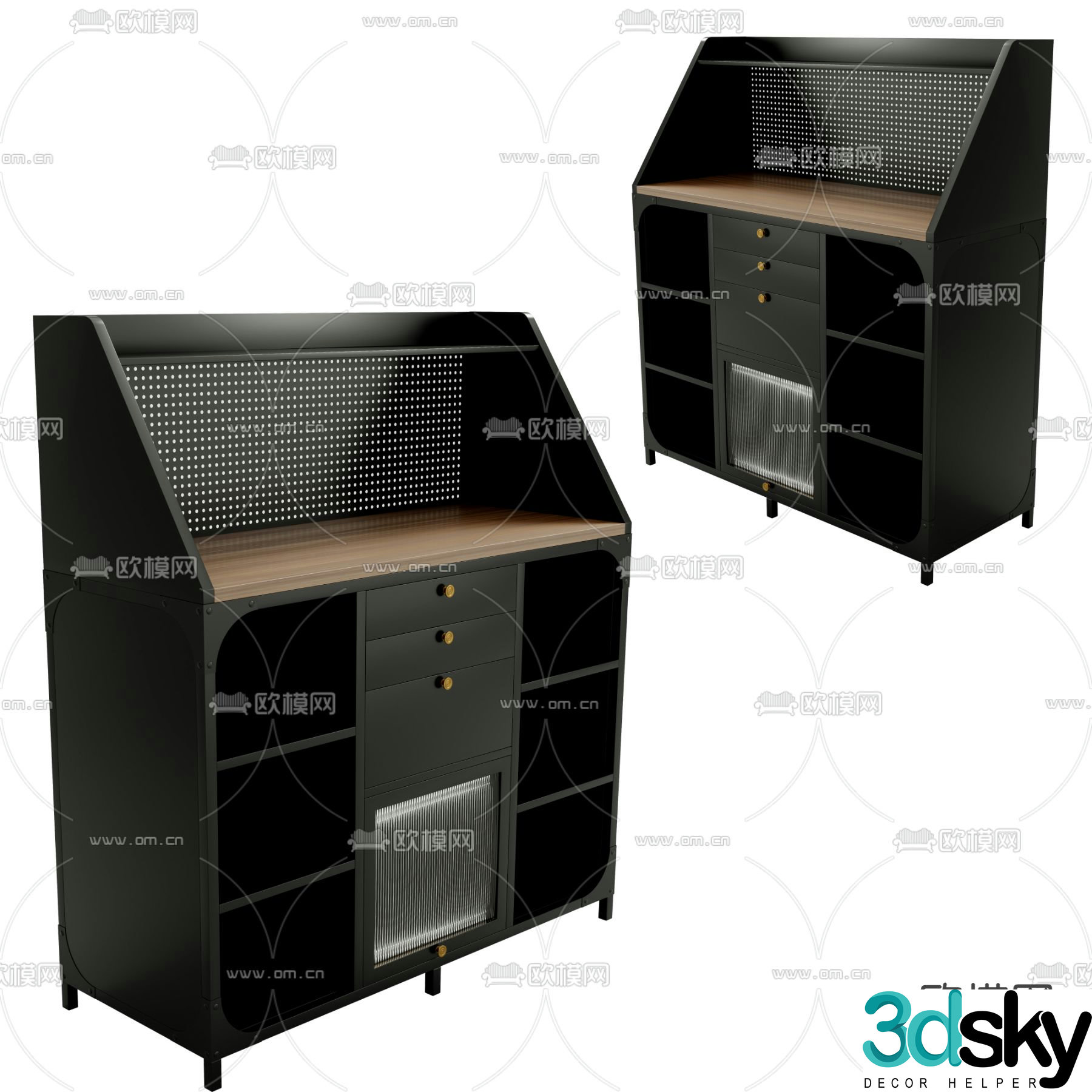 Modern chest of drawers side cabinet 3d model