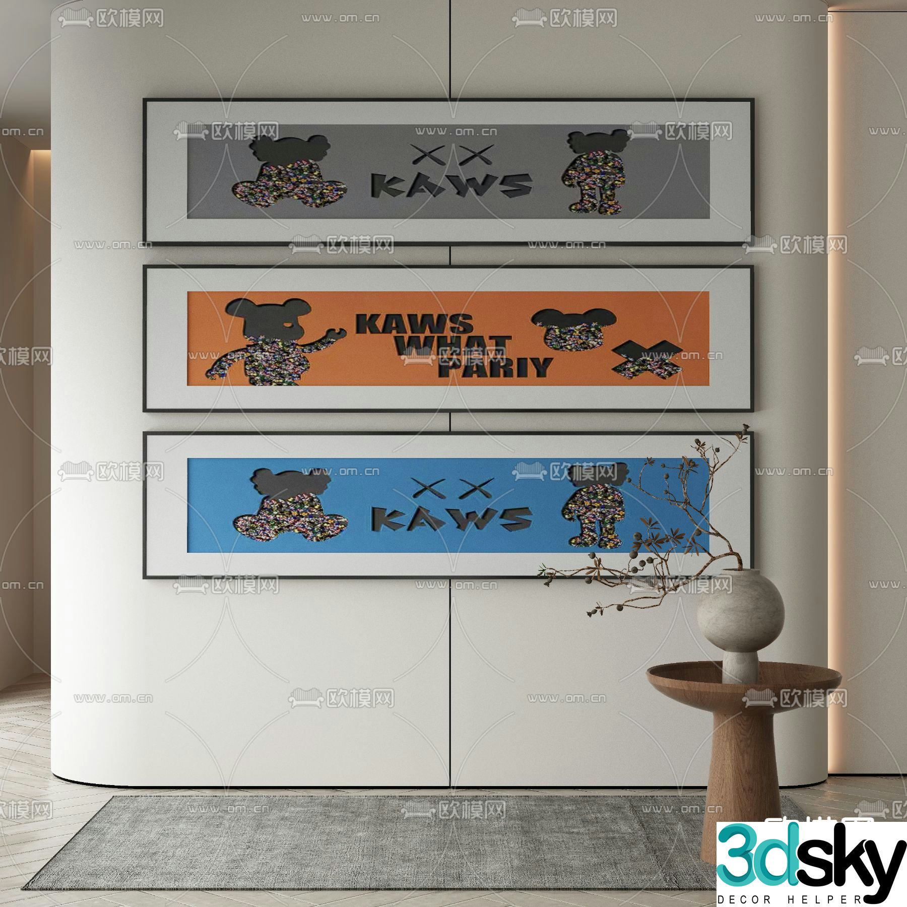 Cartoon painting Decorative painting Simple painting 3d model