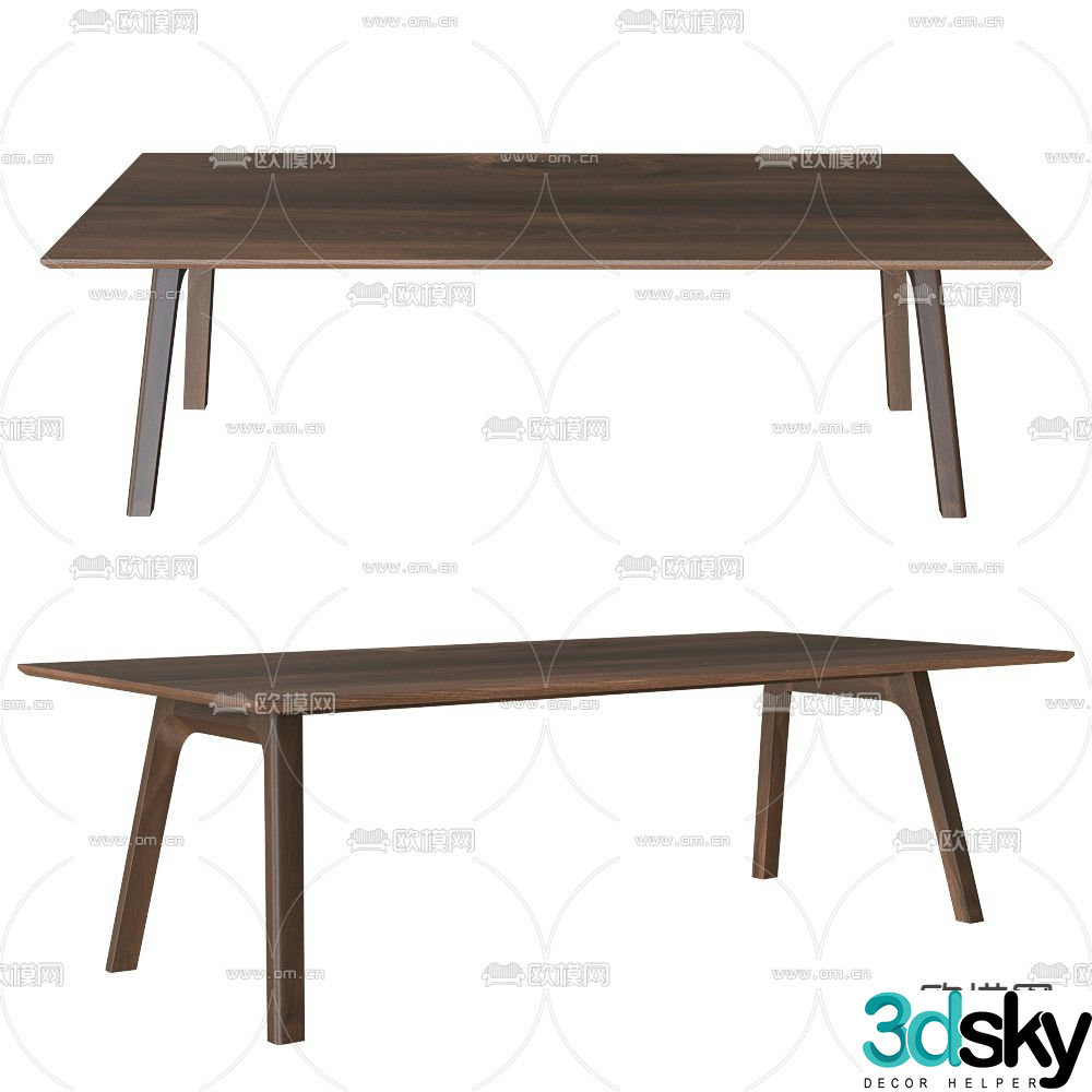 CondeHouse log style dining table 3d model