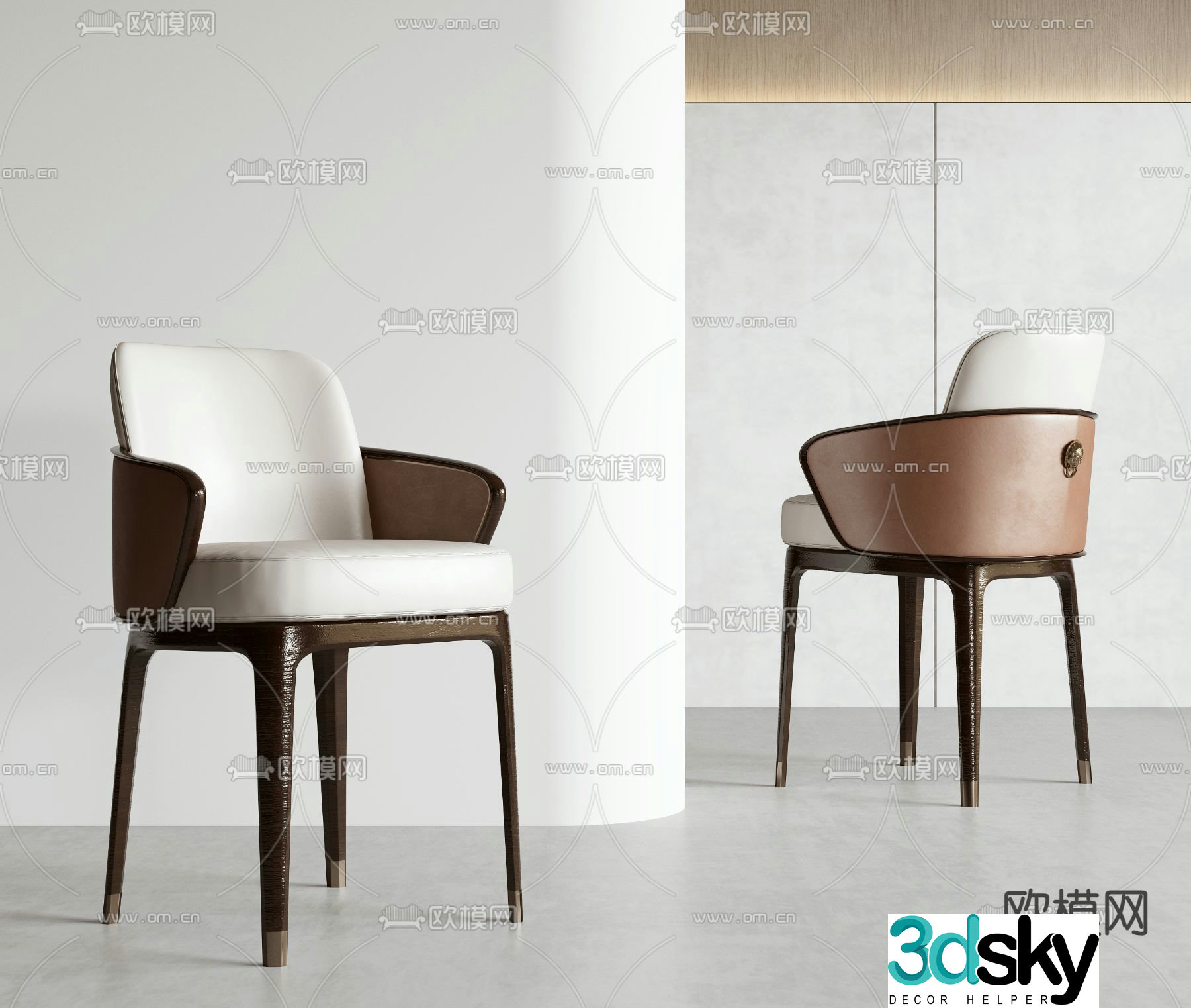 New Chinese style chair dining chair 3d model
