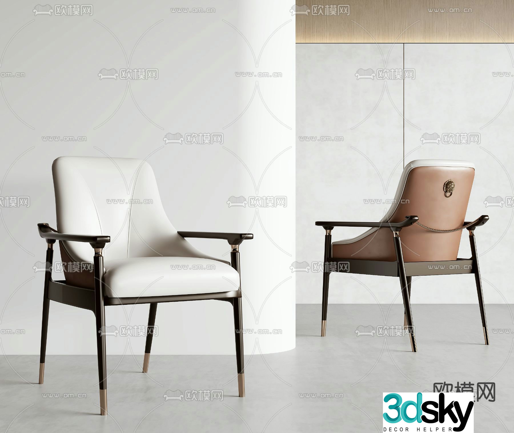 New Chinese style chair dining chair 3d model