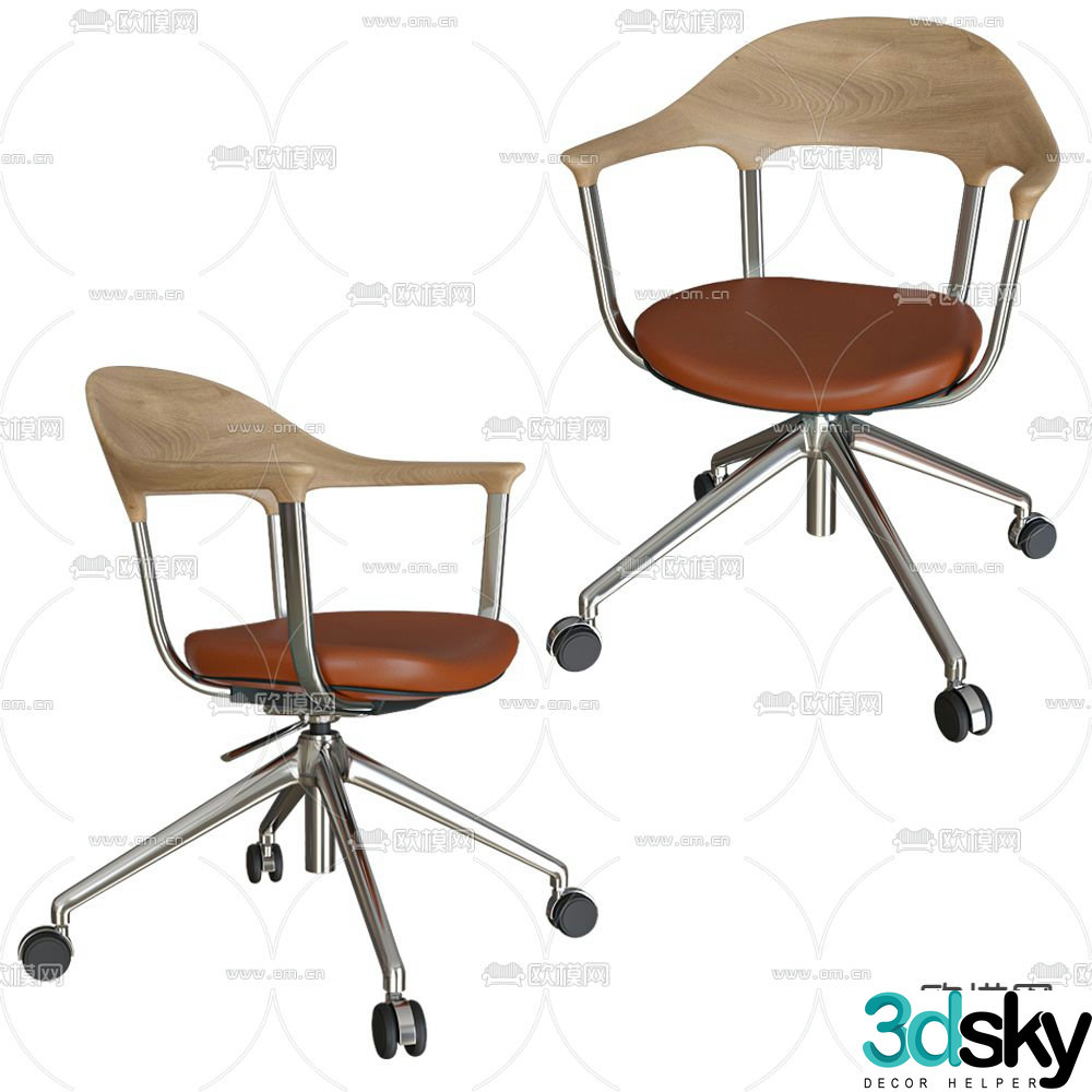 Modern office chair shift chair staff chair swivel chair 3d model