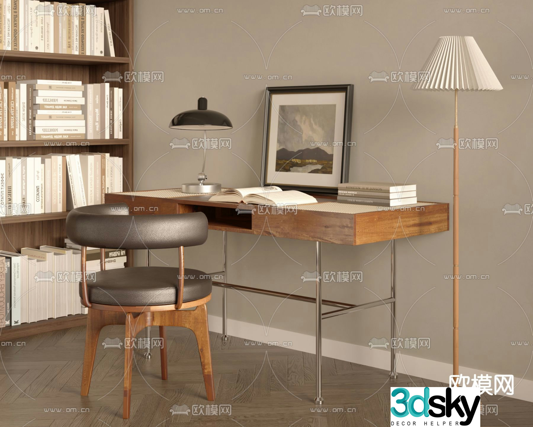 Medieval style desk desk desk 3d model
