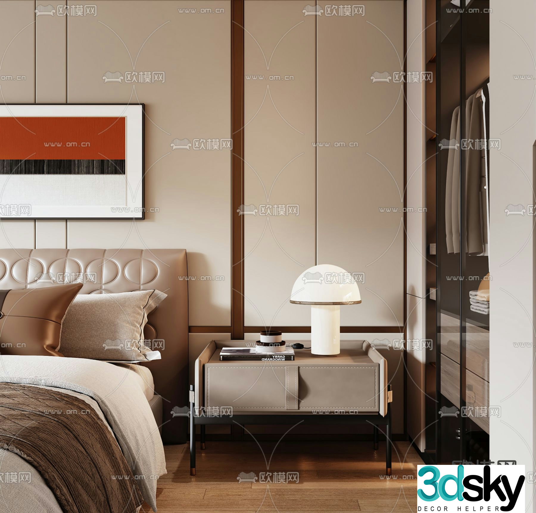 Modern bedside table 3d model