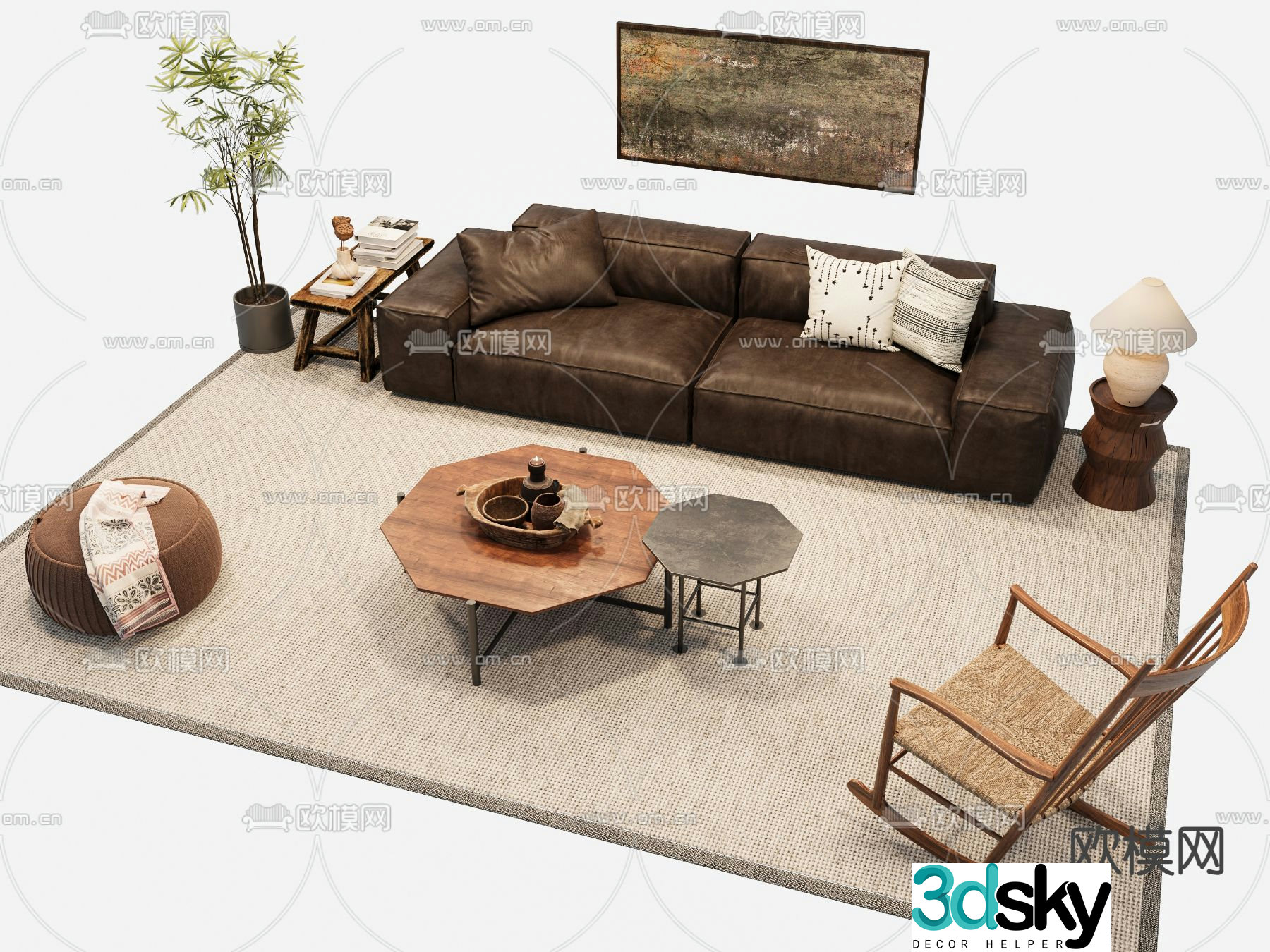 Medieval style sofa modular sofa 3d model
