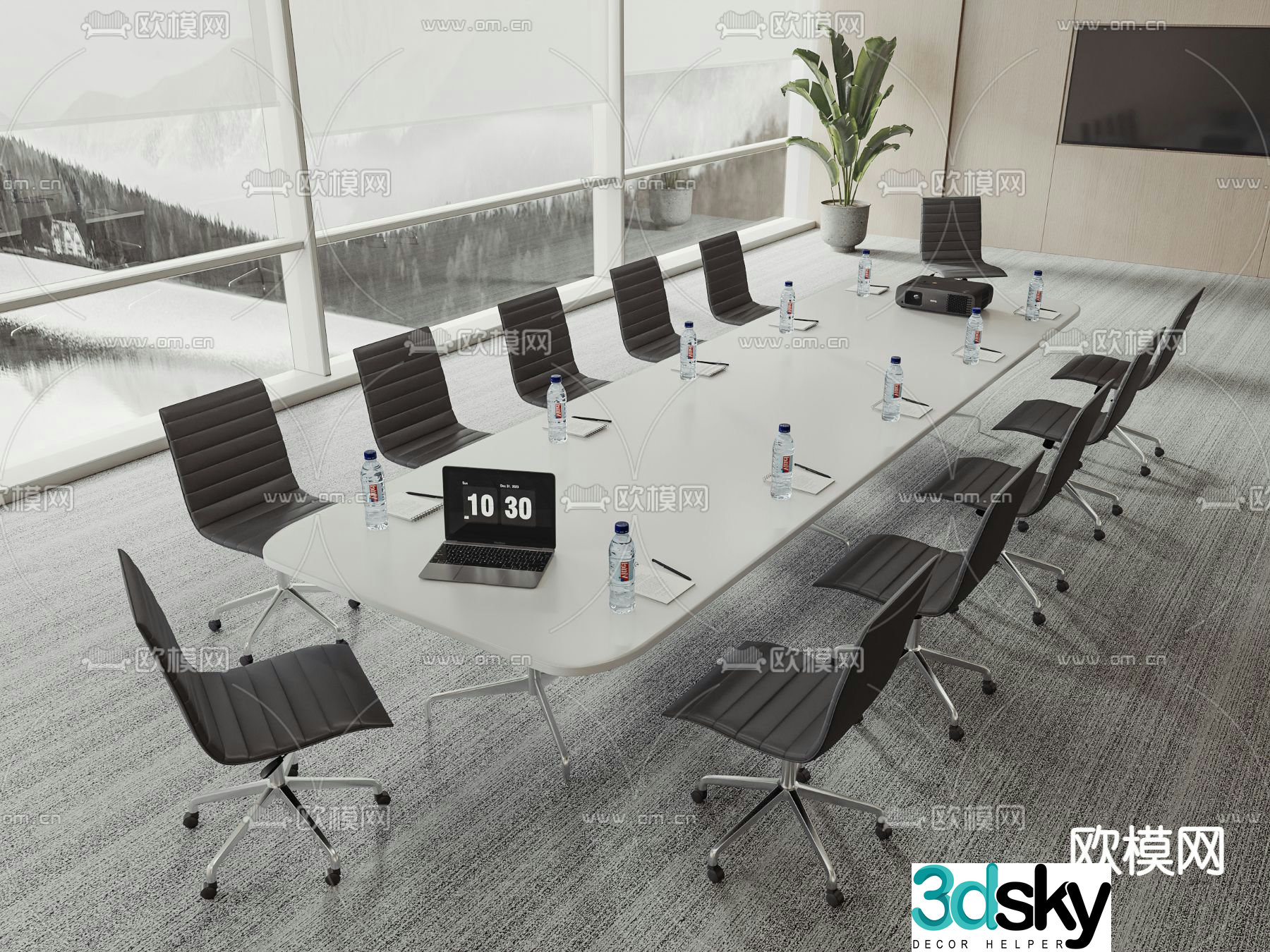 Modern conference table conference table 3d model