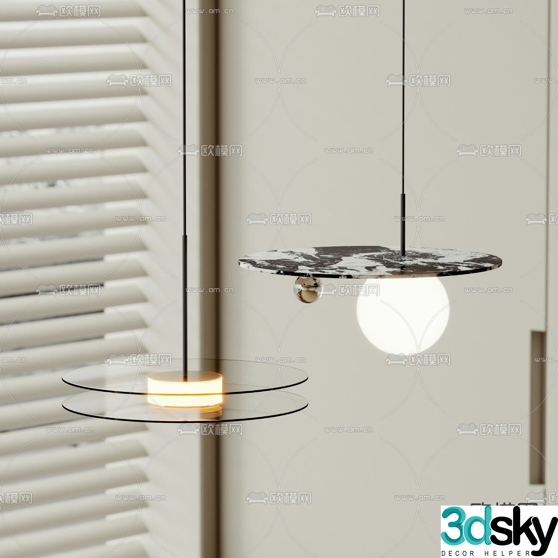 UFO chandelier restaurant chandelier 3d model