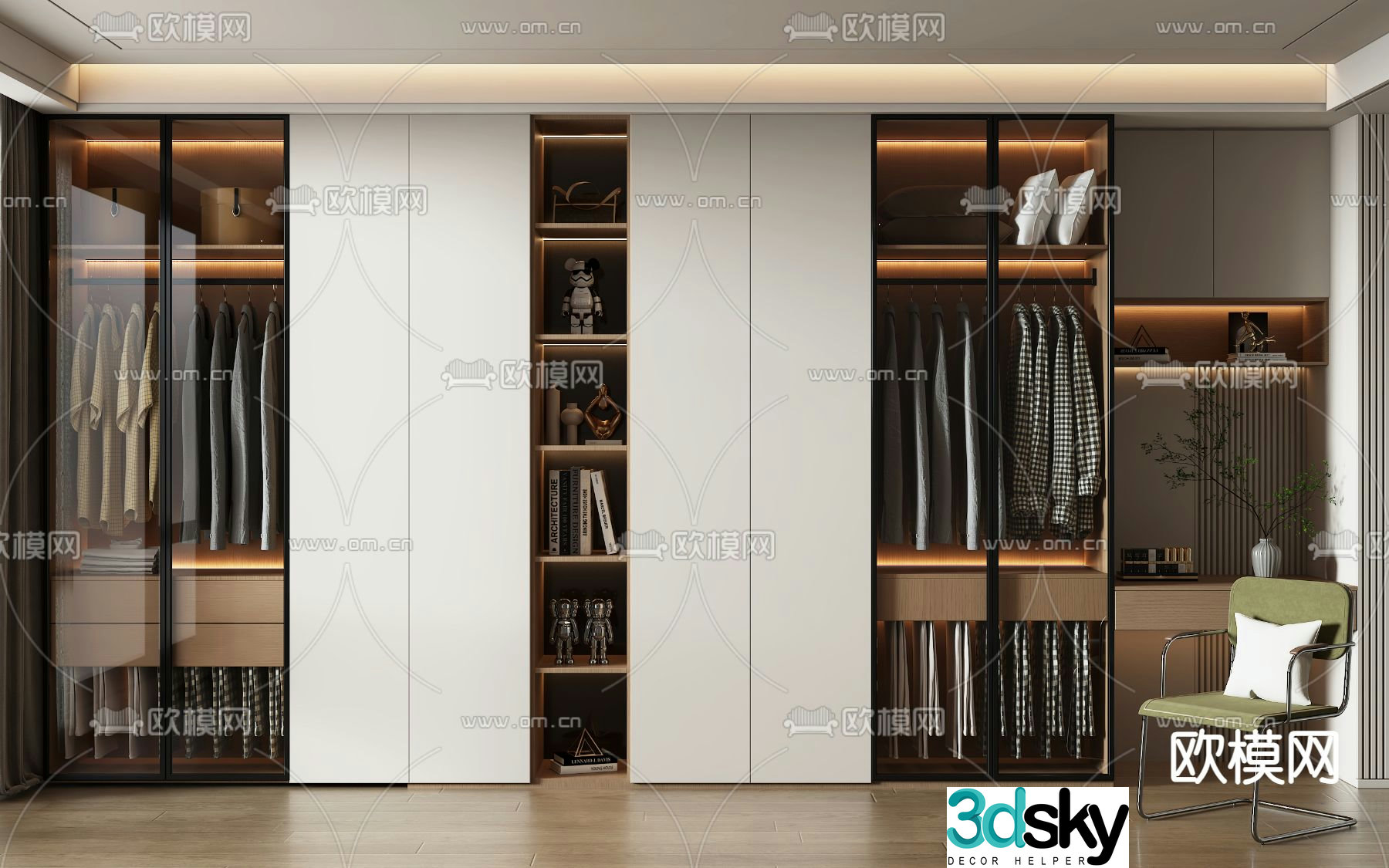 modern wardrobe wardrobe 3d model