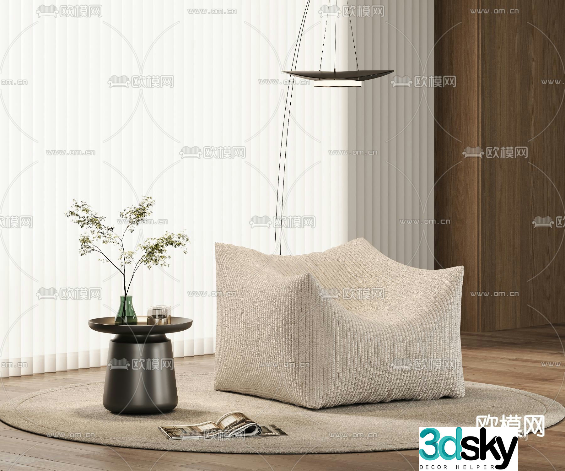 Lazy sofa single sofa 3d model