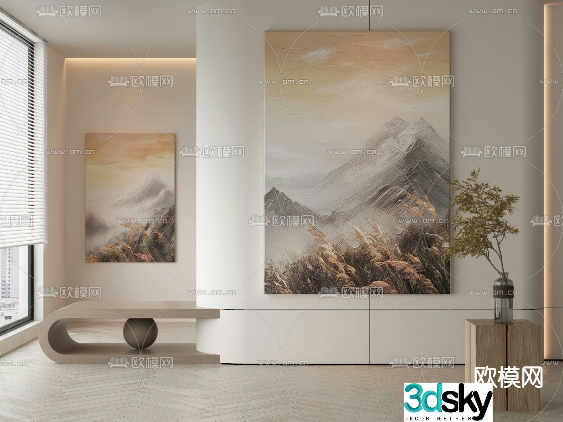Oil Painting Landscape Painting Decorative Painting 3D Model