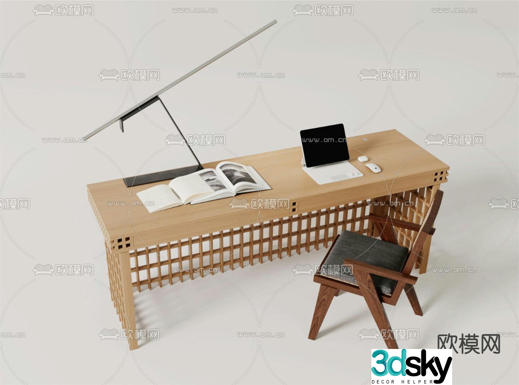 wabi-sabi desk computer desk study desk 3d model