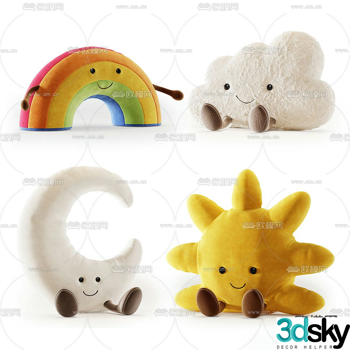 Plush toys children’s dolls pillow 3d model