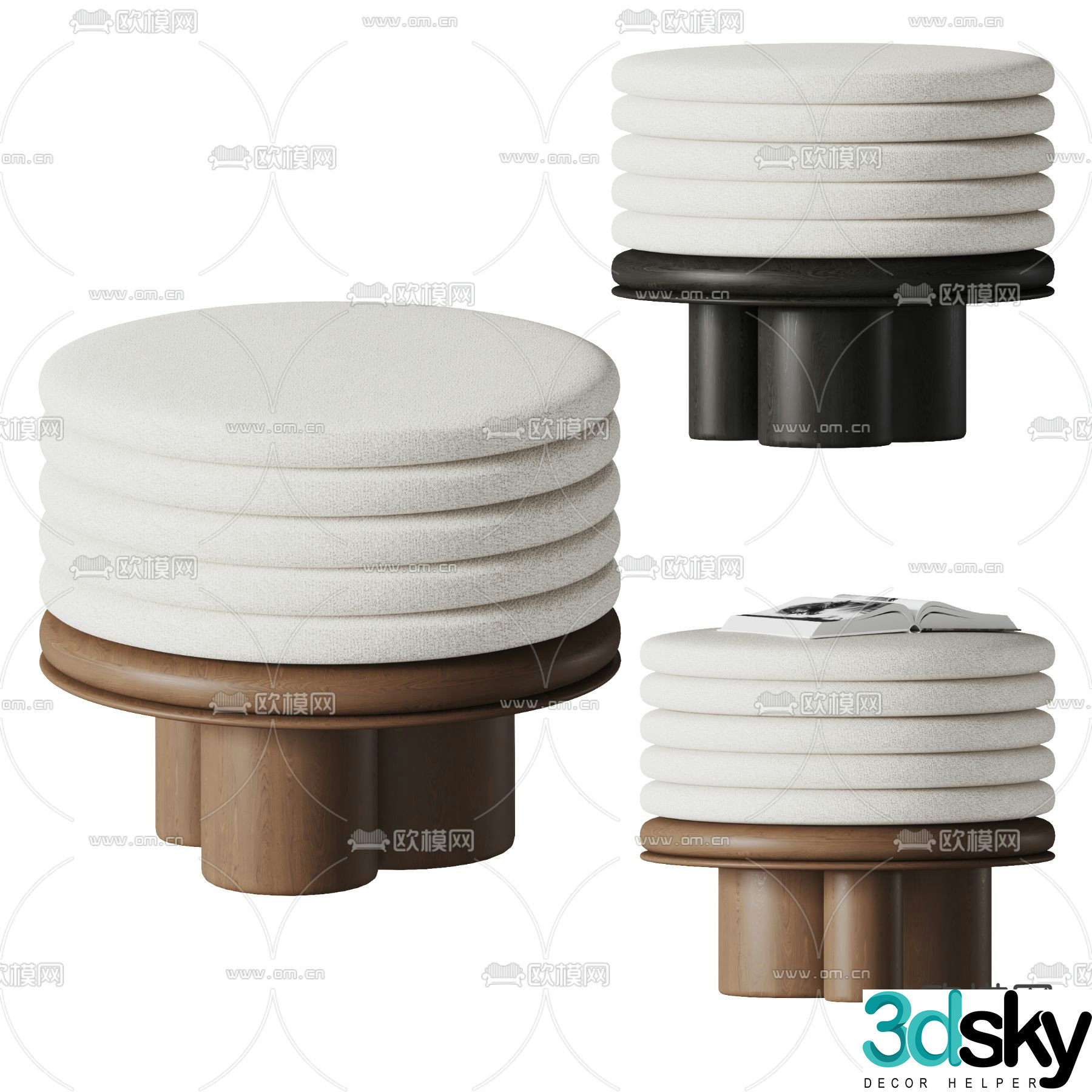 Stool Sofa Stool Stool Round Stool Lazy Stool 3D Model