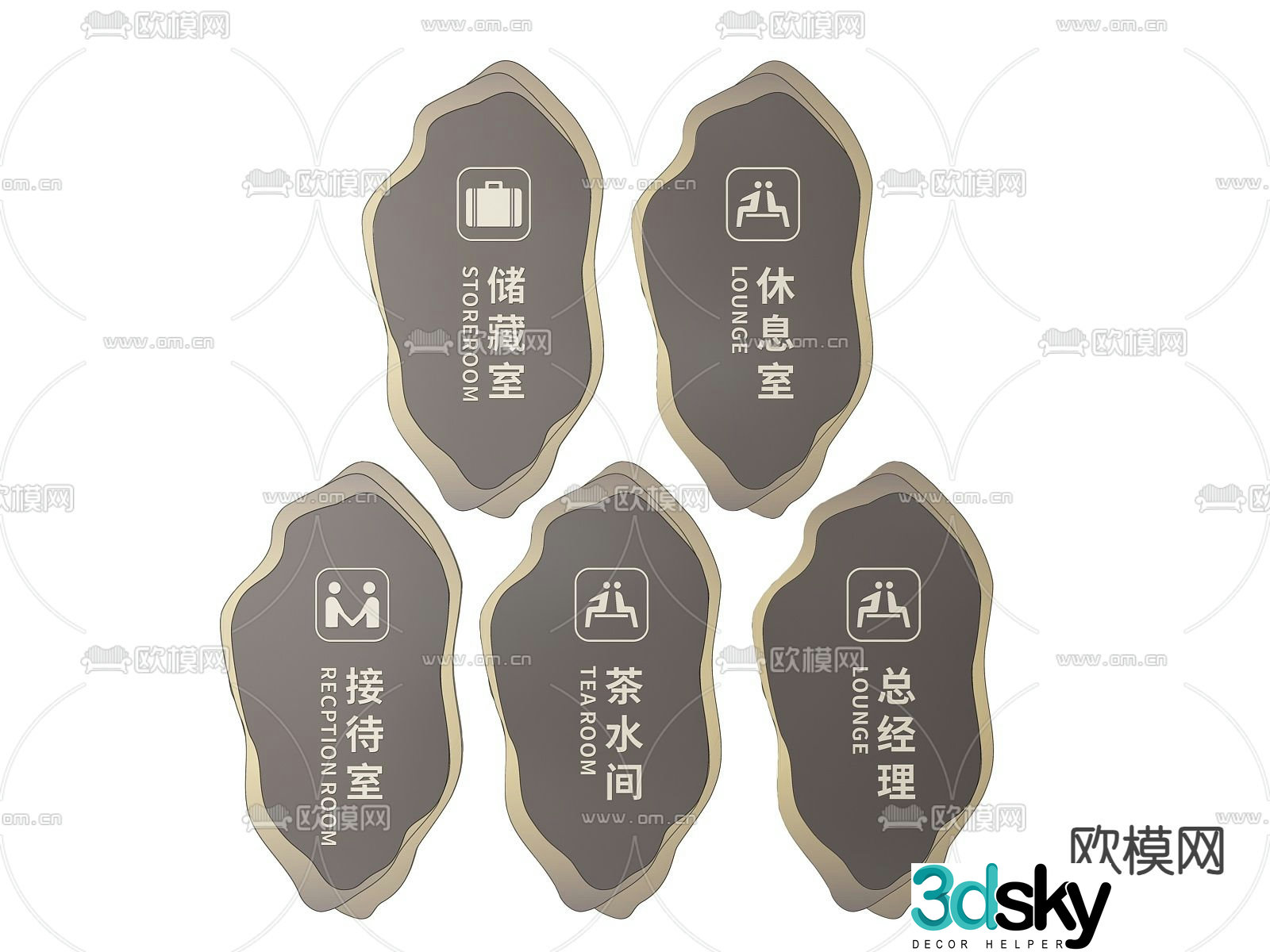 Corporate signage, signage, guide sign, house number 3D model