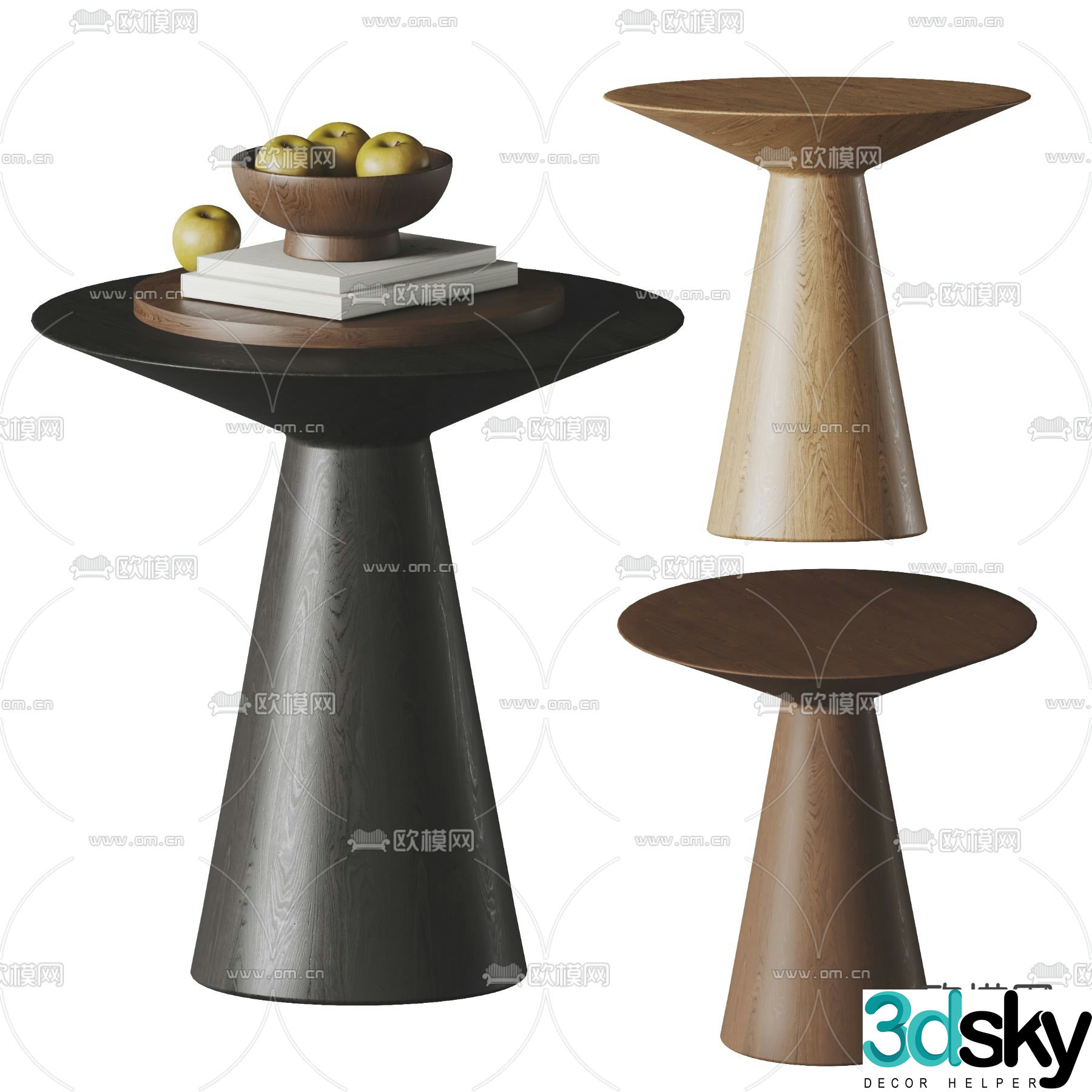 Modern side table round table corner table table table 3D model