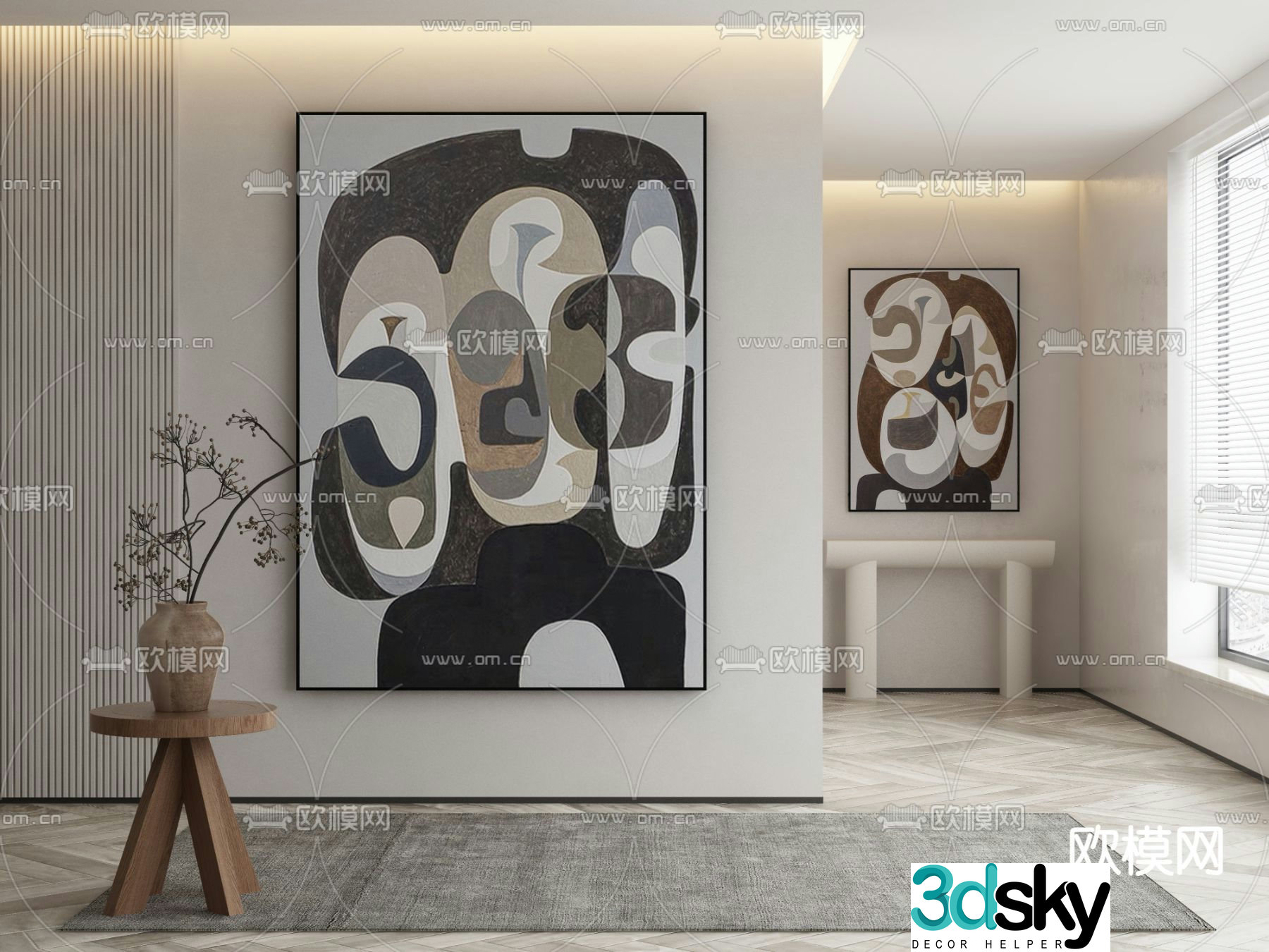 Abstract painting Art painting Decorative painting 3d model
