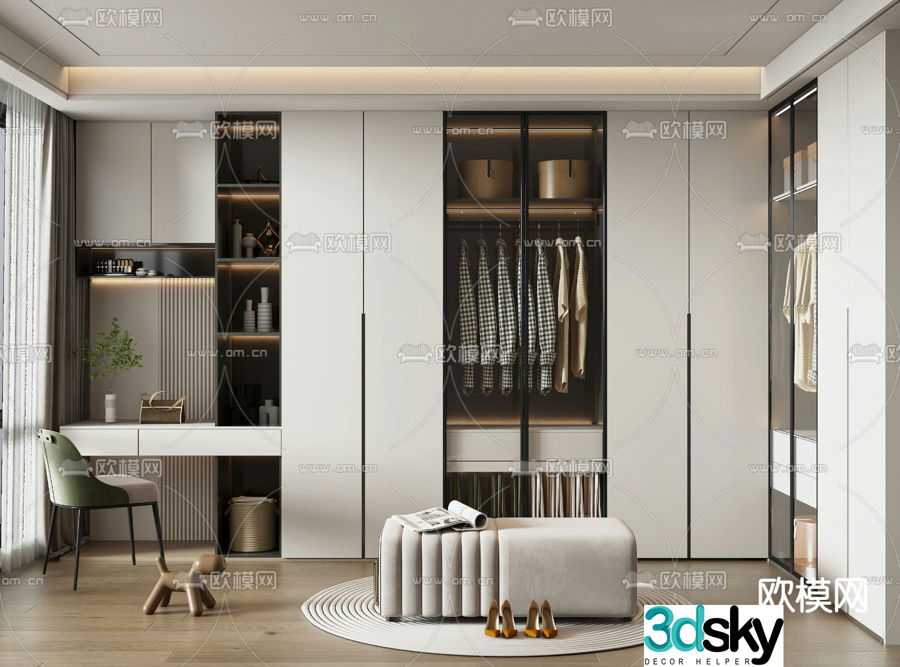Modern cloakroom 3d model
