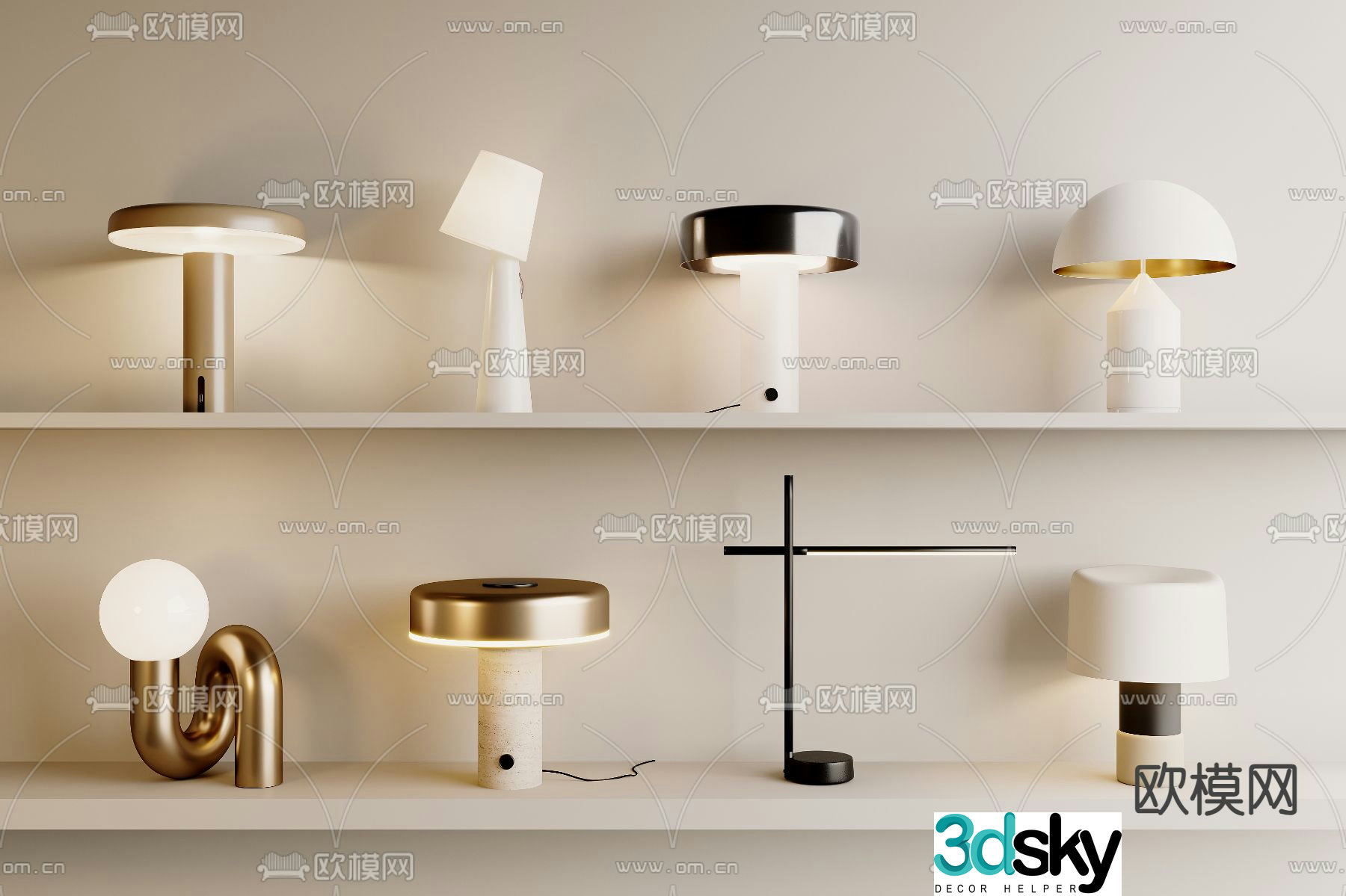 Creative desk lamp 3d model