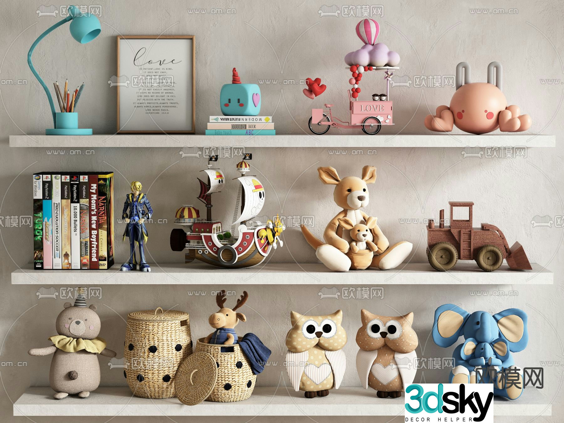 Toys dolls dolls accessories cartoon ornaments 3d model