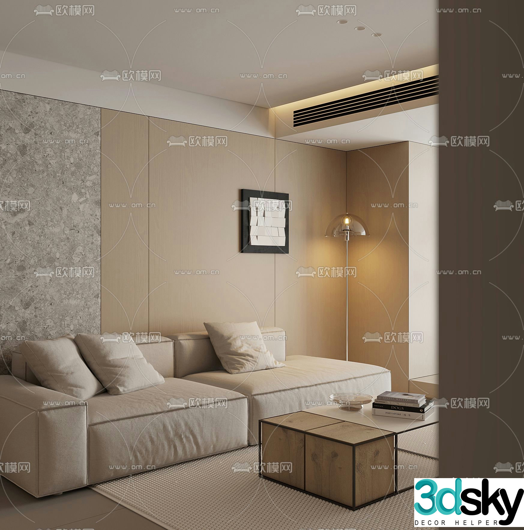 Modular sofa upholstered sofa 3d model