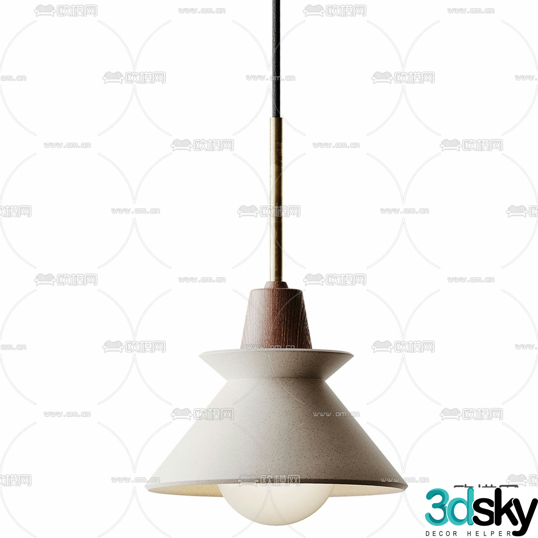 Wabi-sabi chandelier restaurant chandelier 3d model