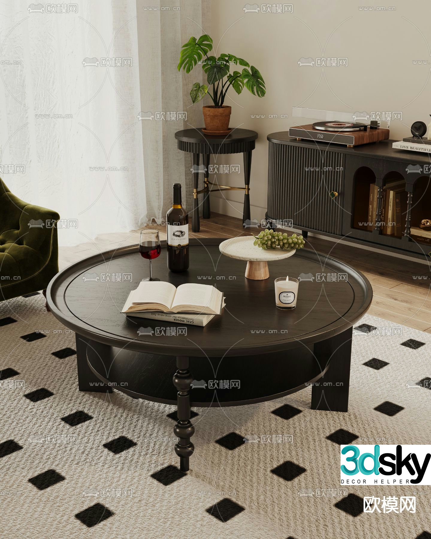 French coffee table 3d model