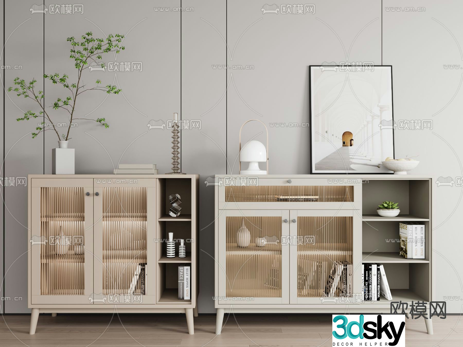 Modern sideboard entrance cabinet 3d model