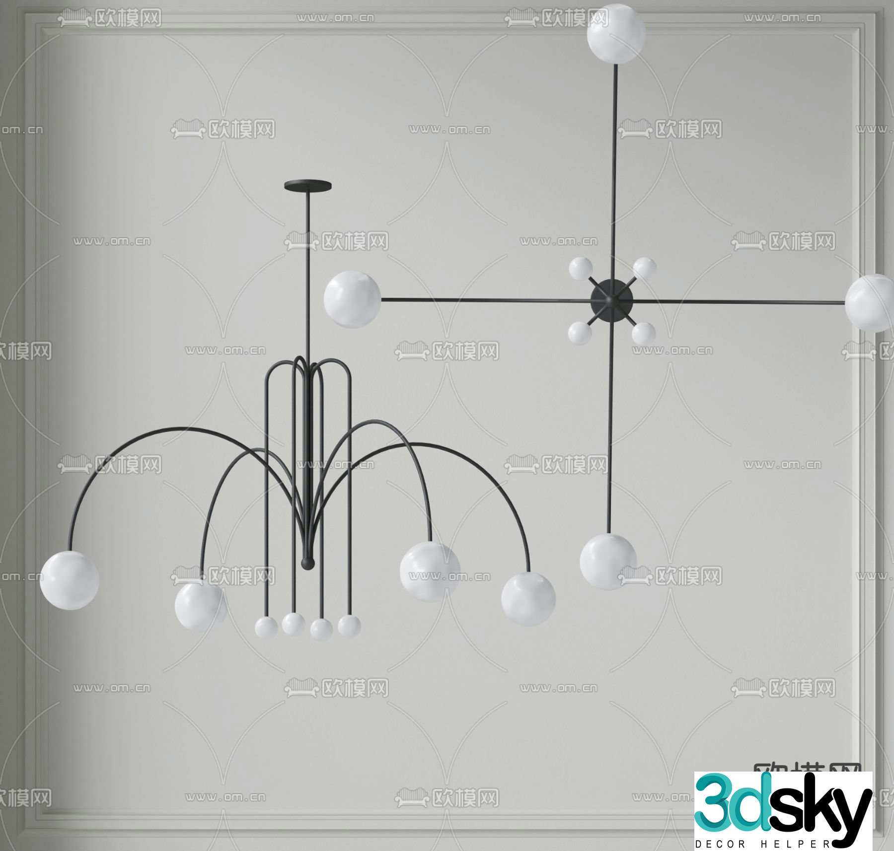 Creative chandelier hall chandelier 3d model