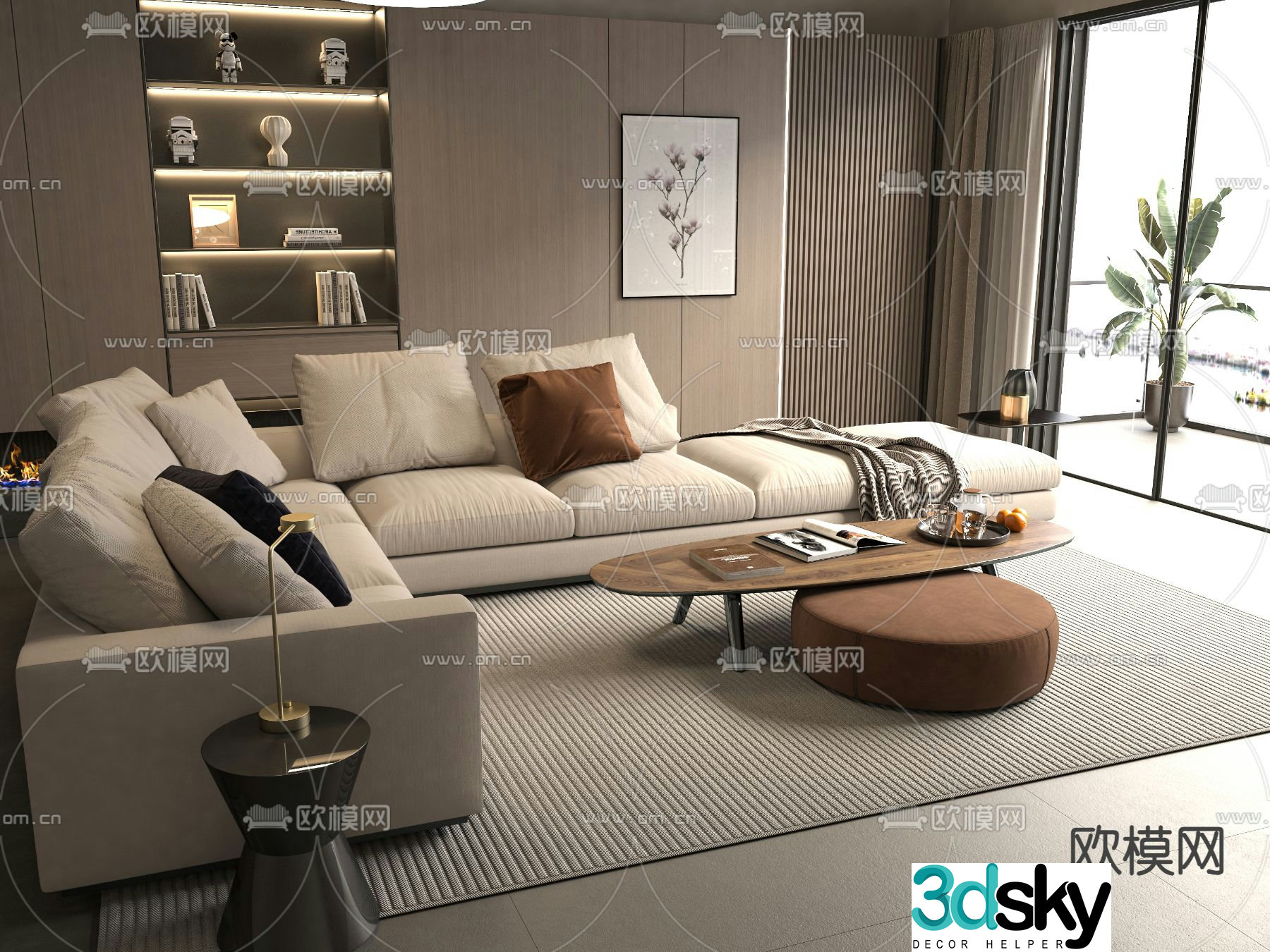 Modern sectional sofa 3d model