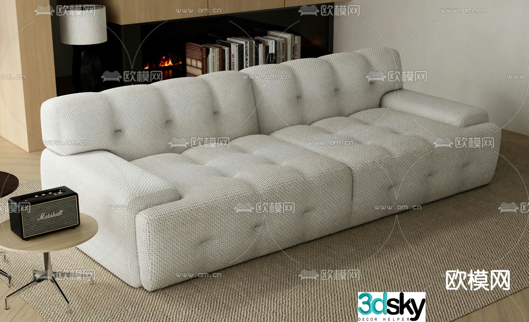Double sofa upholstered sofa 3d model