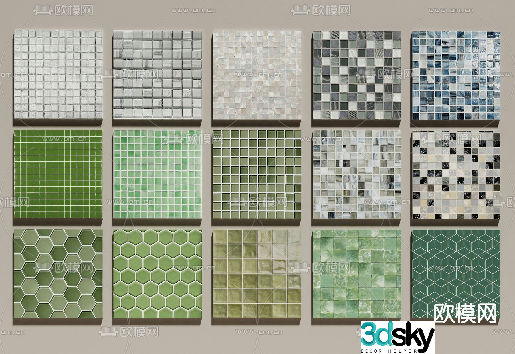 Mosaic tiles Floor tiles 3d model