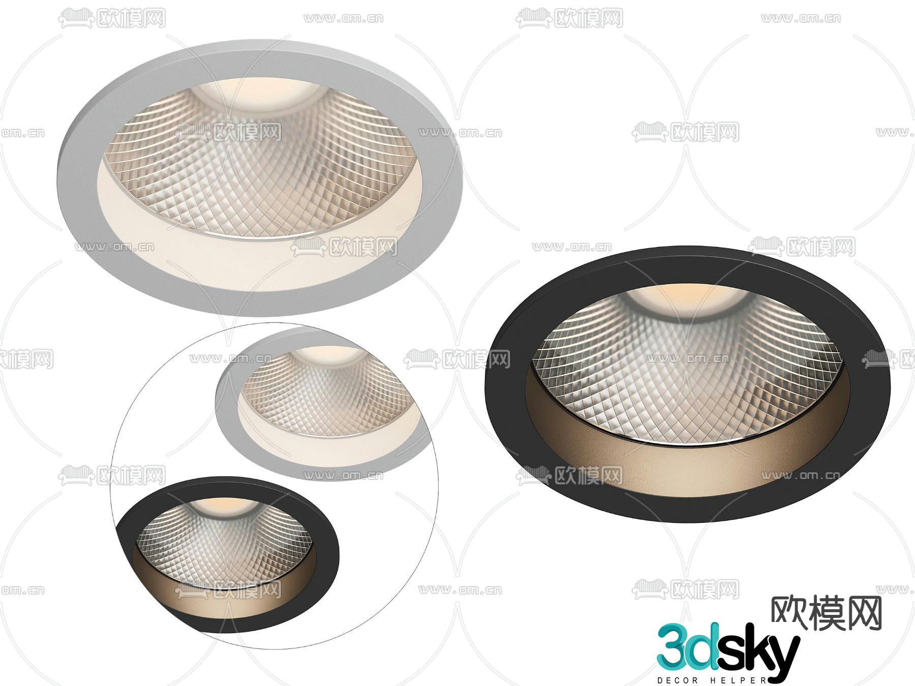 Simple downlight spotlight 3d model