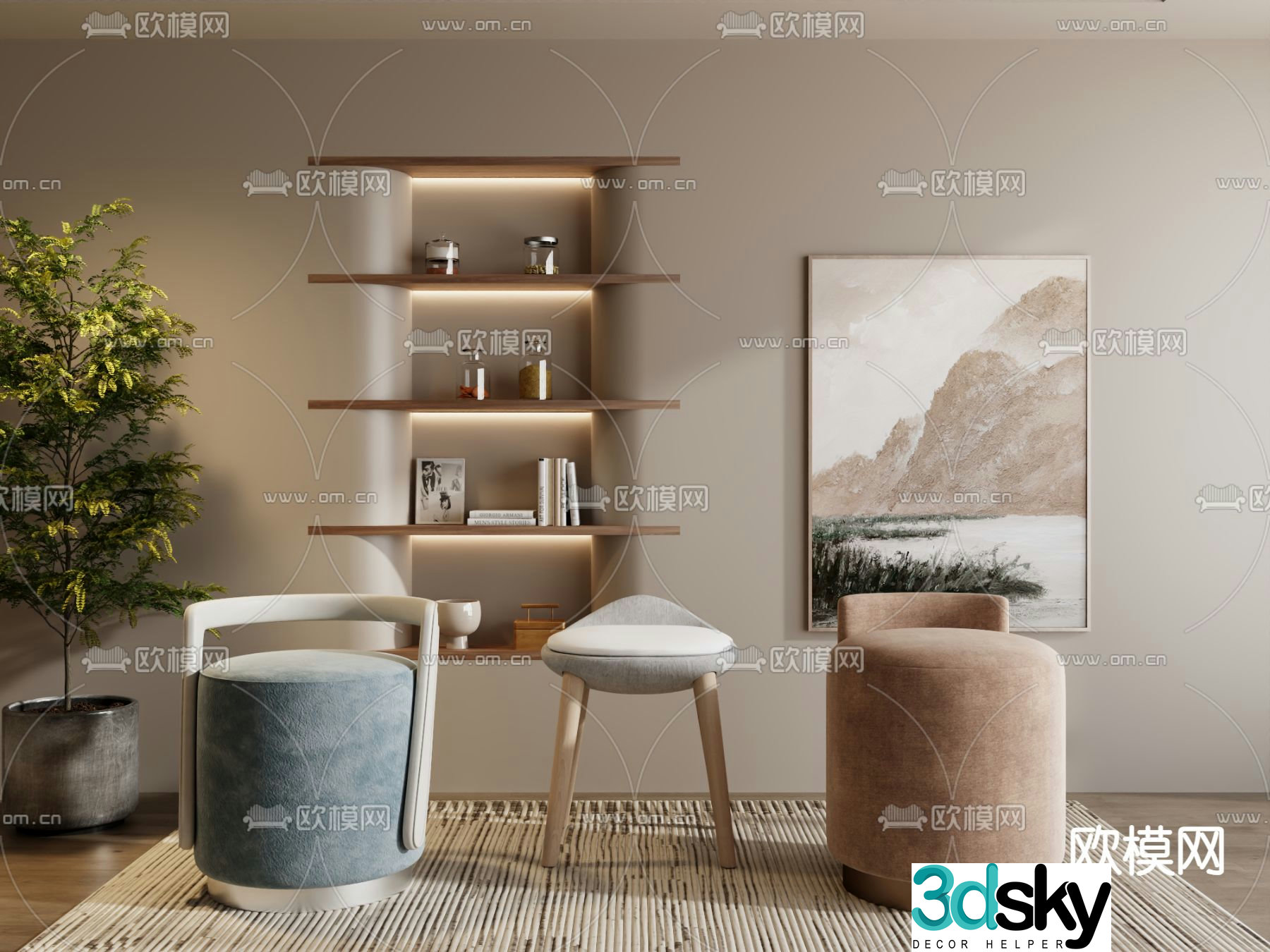 Single sofa sofa chair 3d model