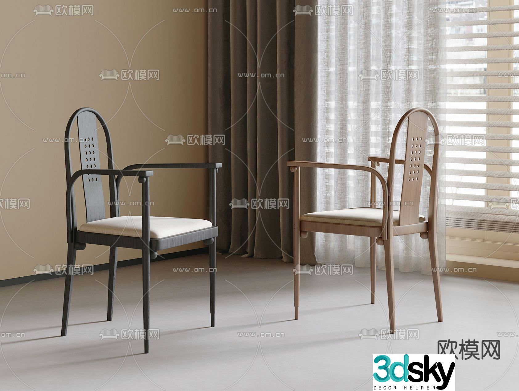 Wasabi chair dining chair 3d model