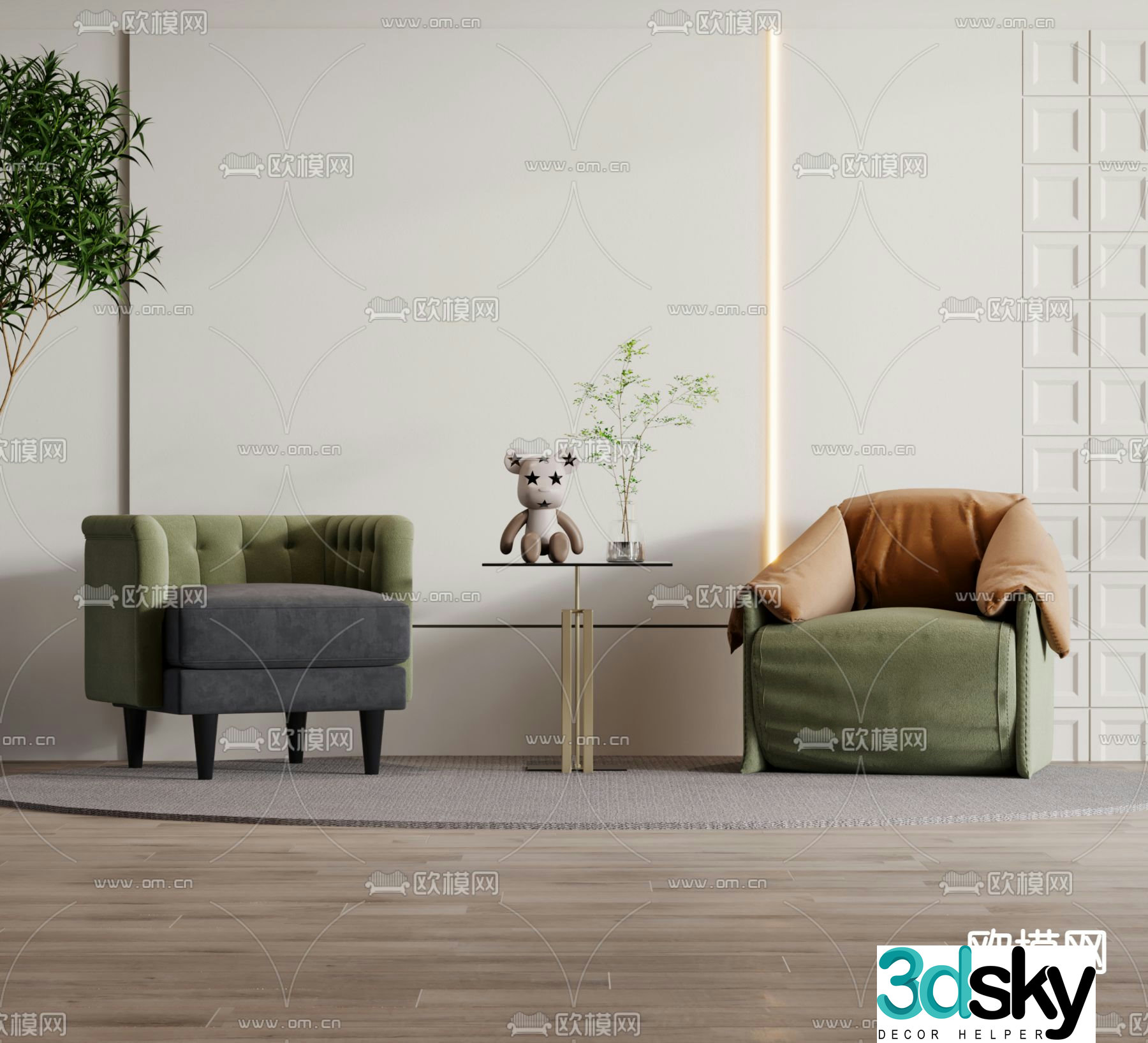 Single sofa leisure sofa 3d model