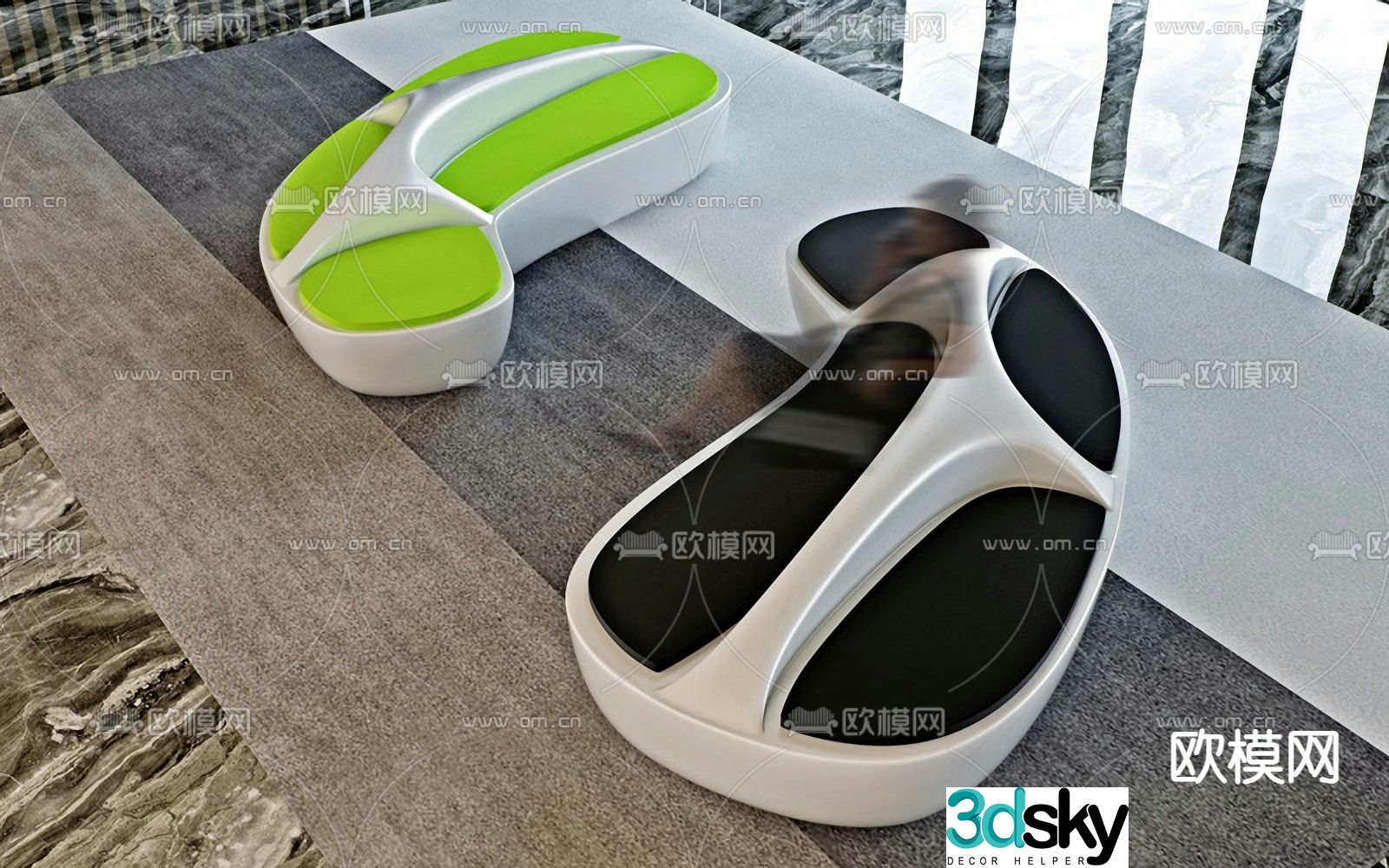 Lobby sofa office sofa special shaped sofa 3d model
