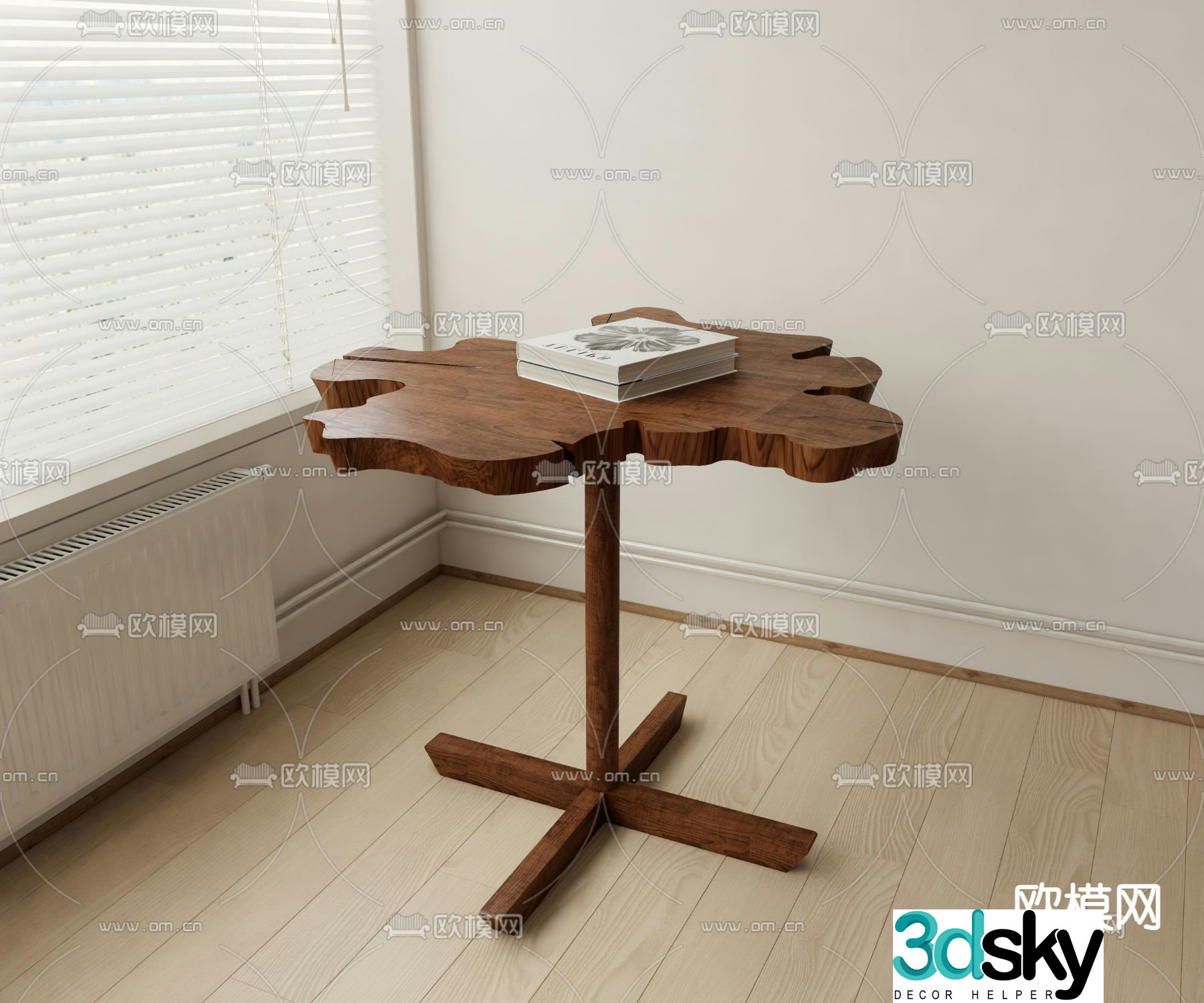 Medieval style side table corner table table table 3D model