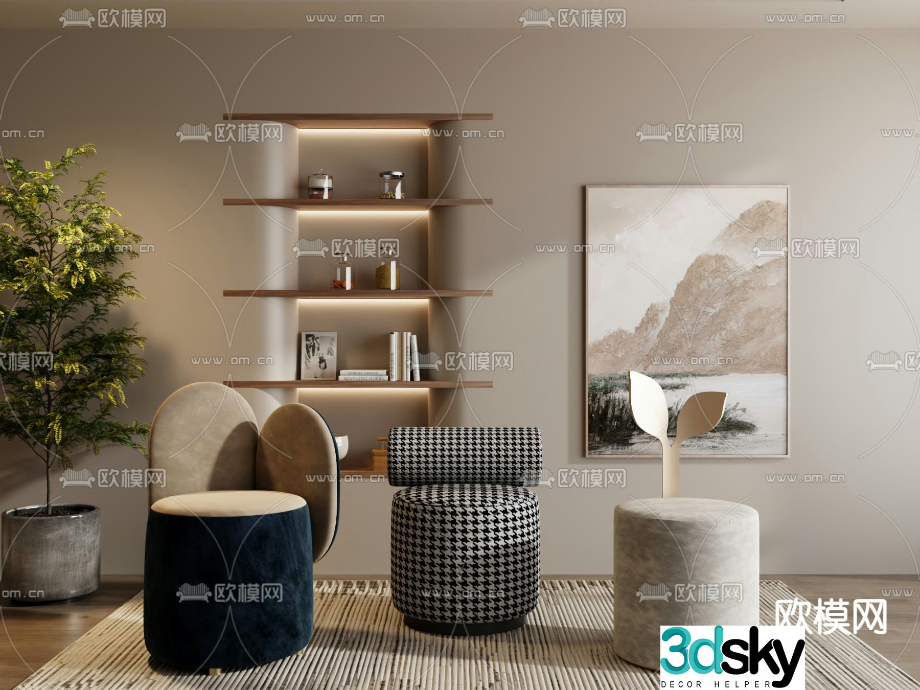Single sofa sofa chair 3d model