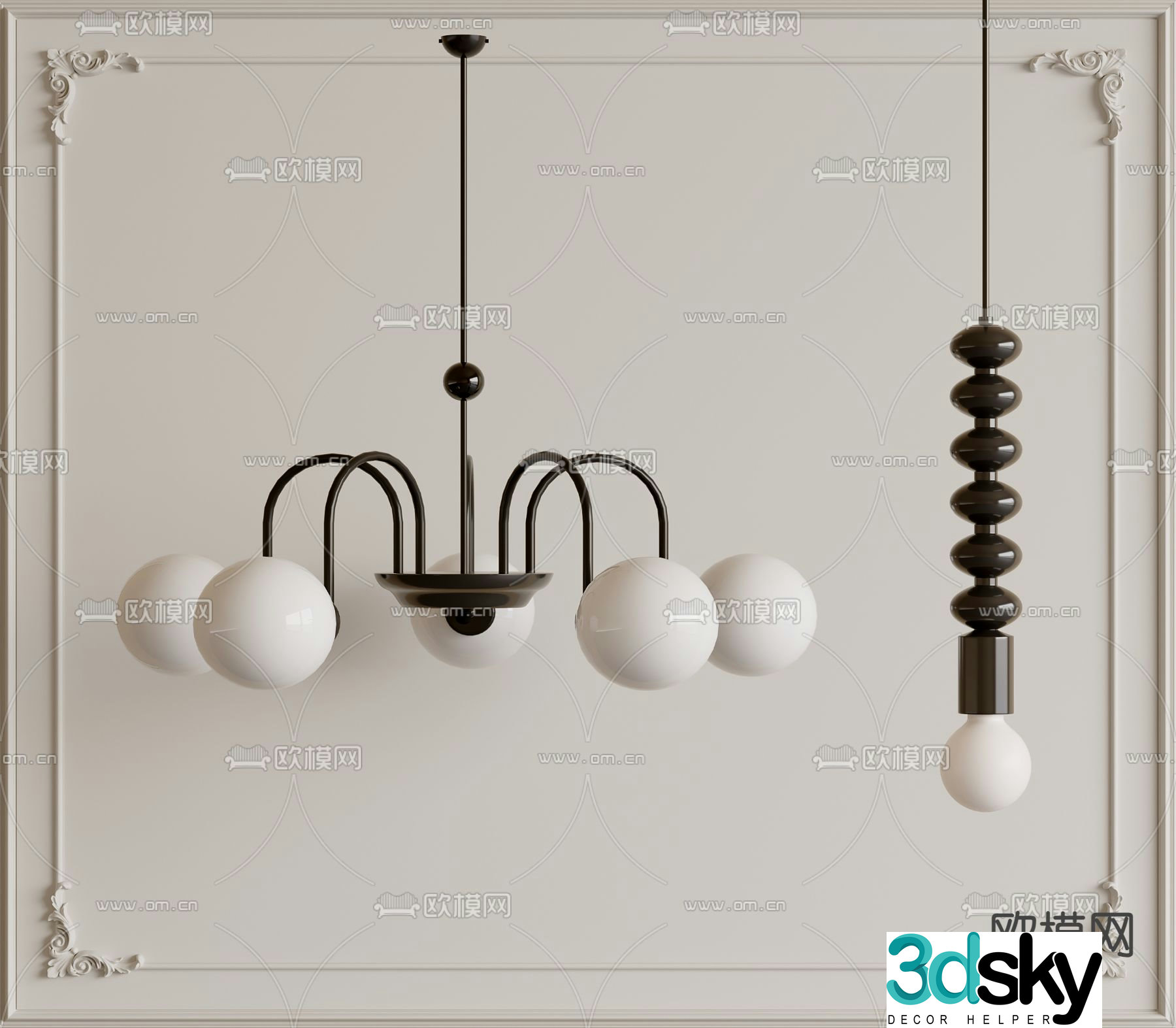 French chandelier American chandelier 3d model